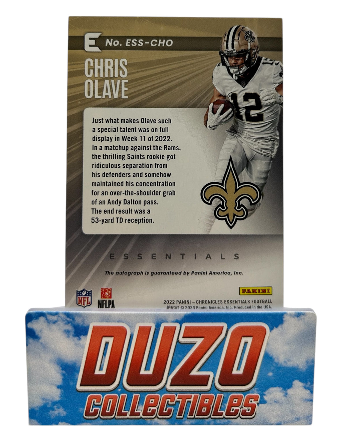 Chris Olave Rookie Auto /199 2022 Panini Chronicles Essentials No.ESS-CHO