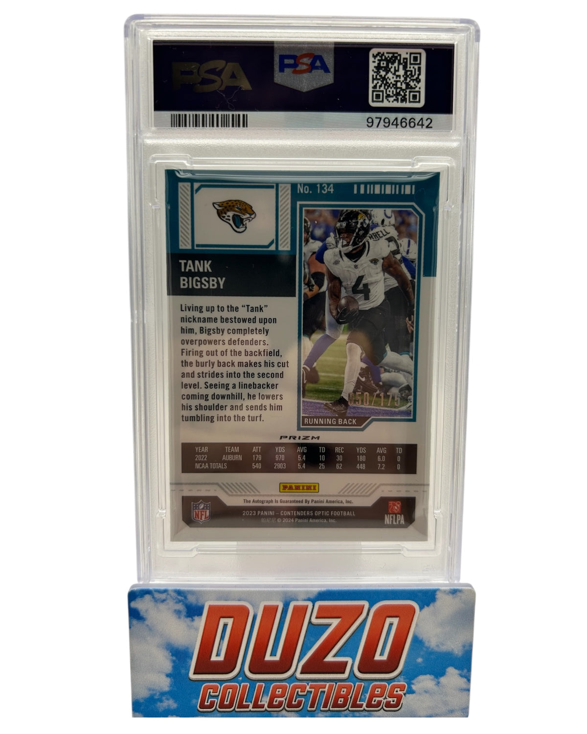 Tank Bigsby Rookie OnCard Auto Red /175 2023 Contenders Optic No.134 PSA9