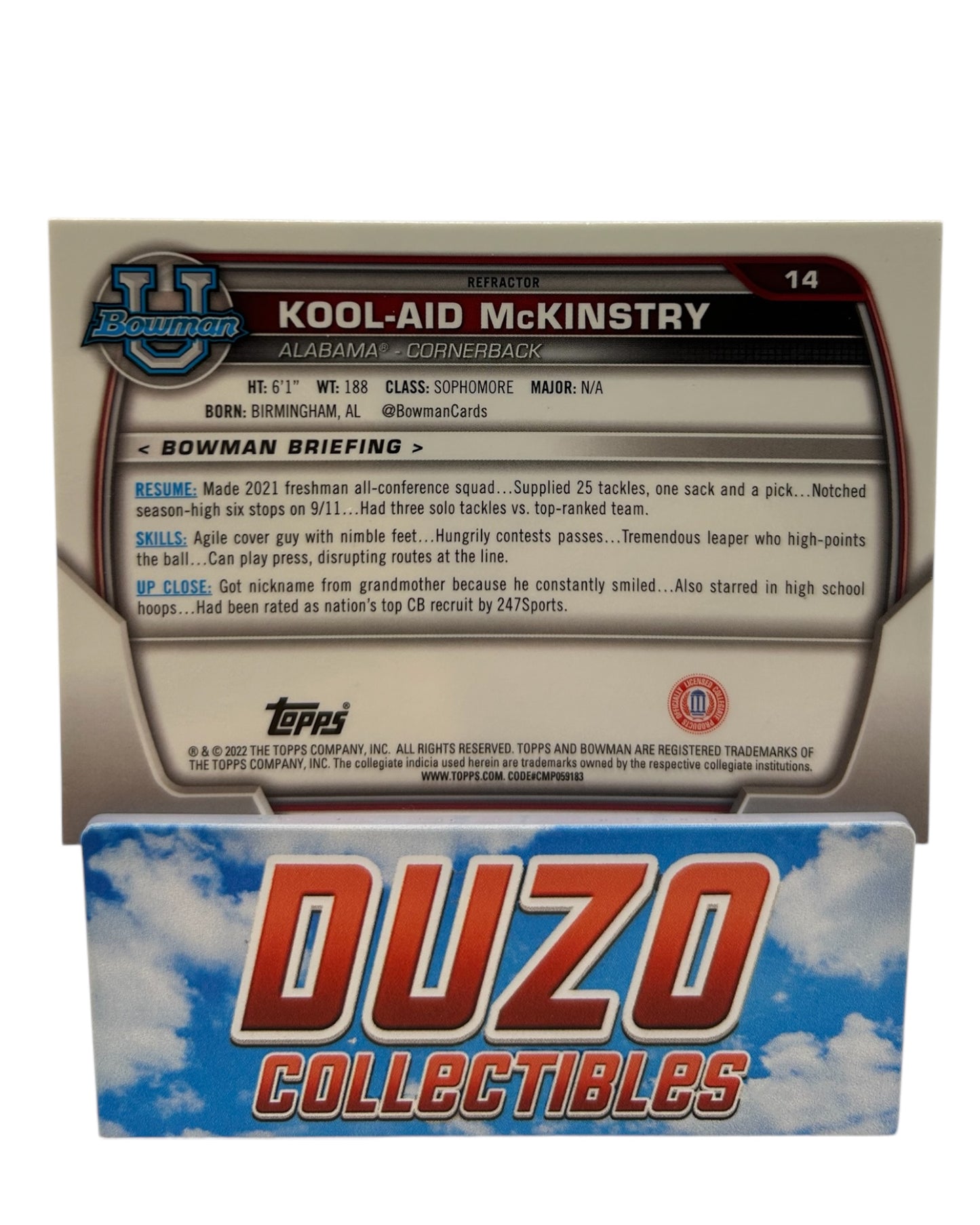 Kool-Aid McKinstry 1st Bowman 2022 Topps Bowman U No.14