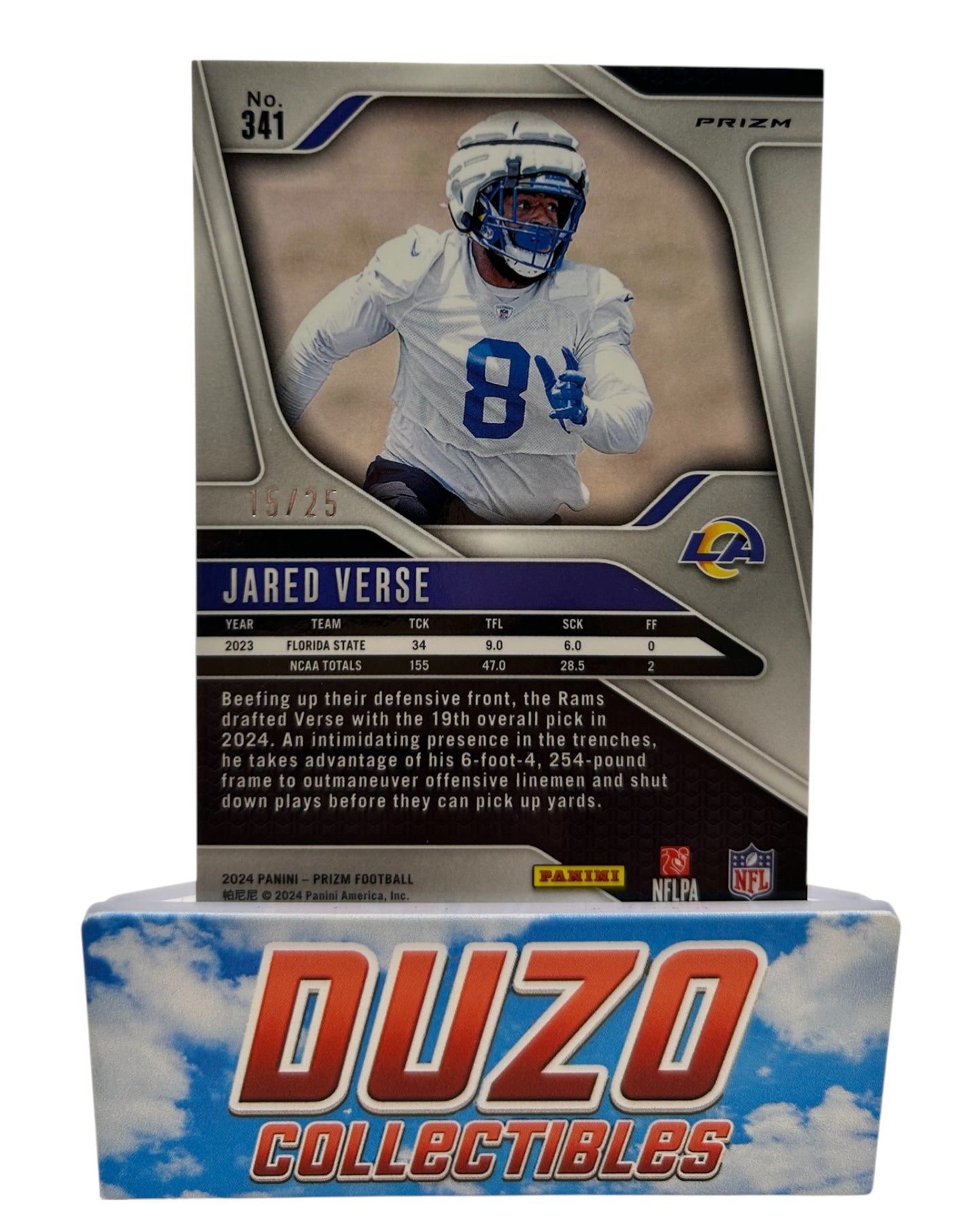 Jared Verse Rookie Blue Shimmer /25 Color-Match 2024 Panini Prizm No.341