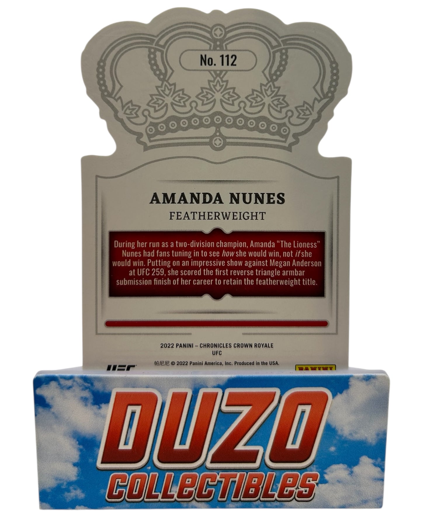 Amanda Nunes Crown Die-Cut 2022 Panini Chronicles Crown Royale UFC No.112