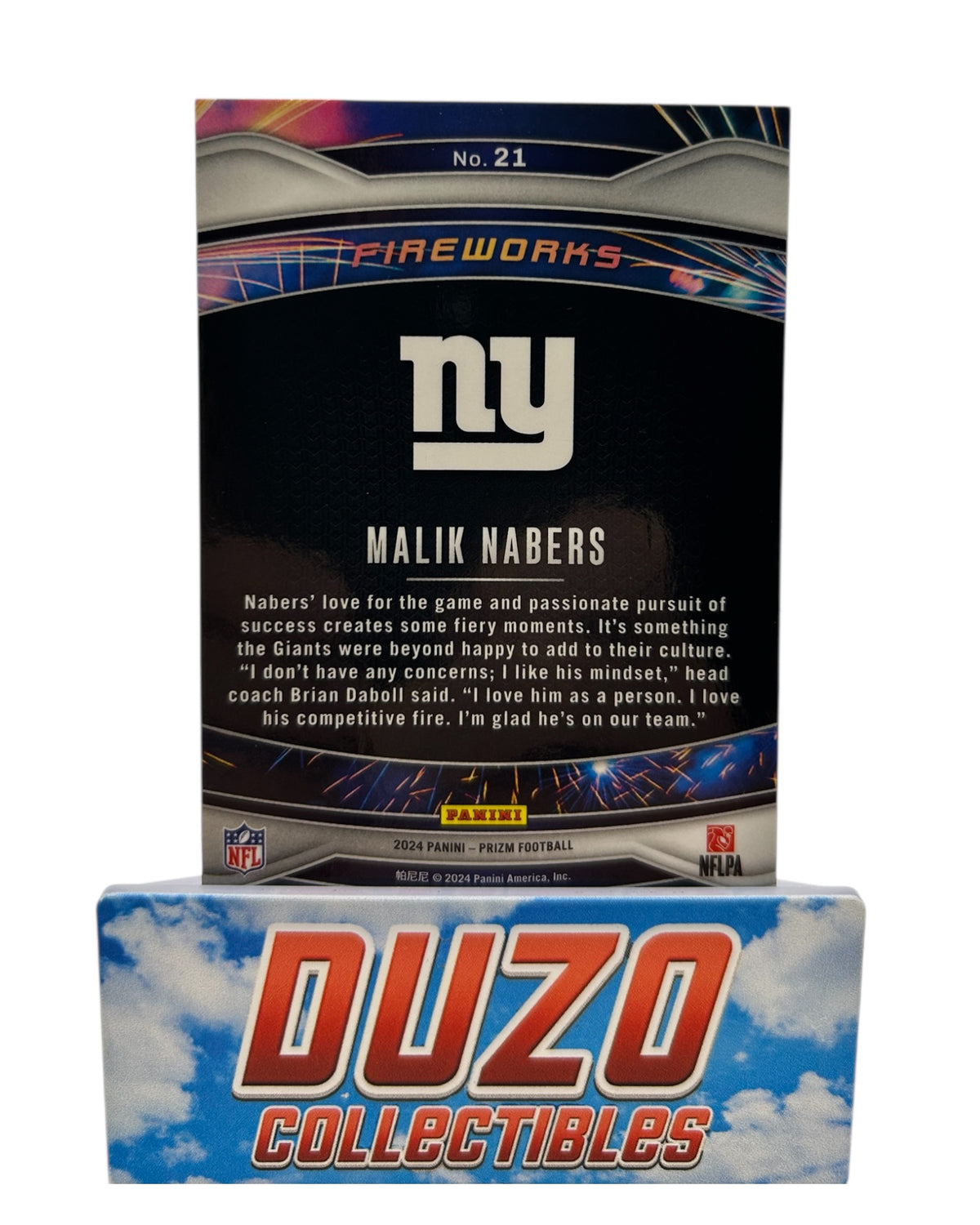 Malik Nabers Rookie Fireworks 2024 Panini Prizm No.21