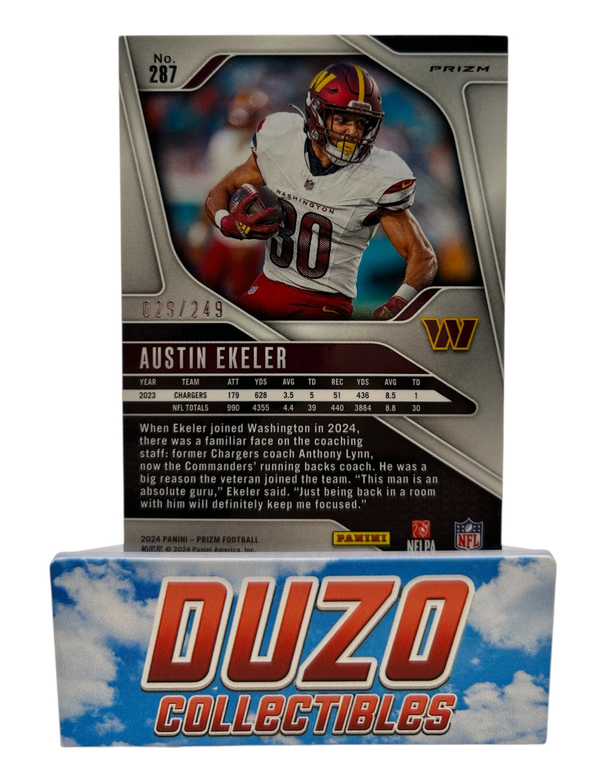 Austin Ekeler Orange /249 2024 Panini Prizm No.287