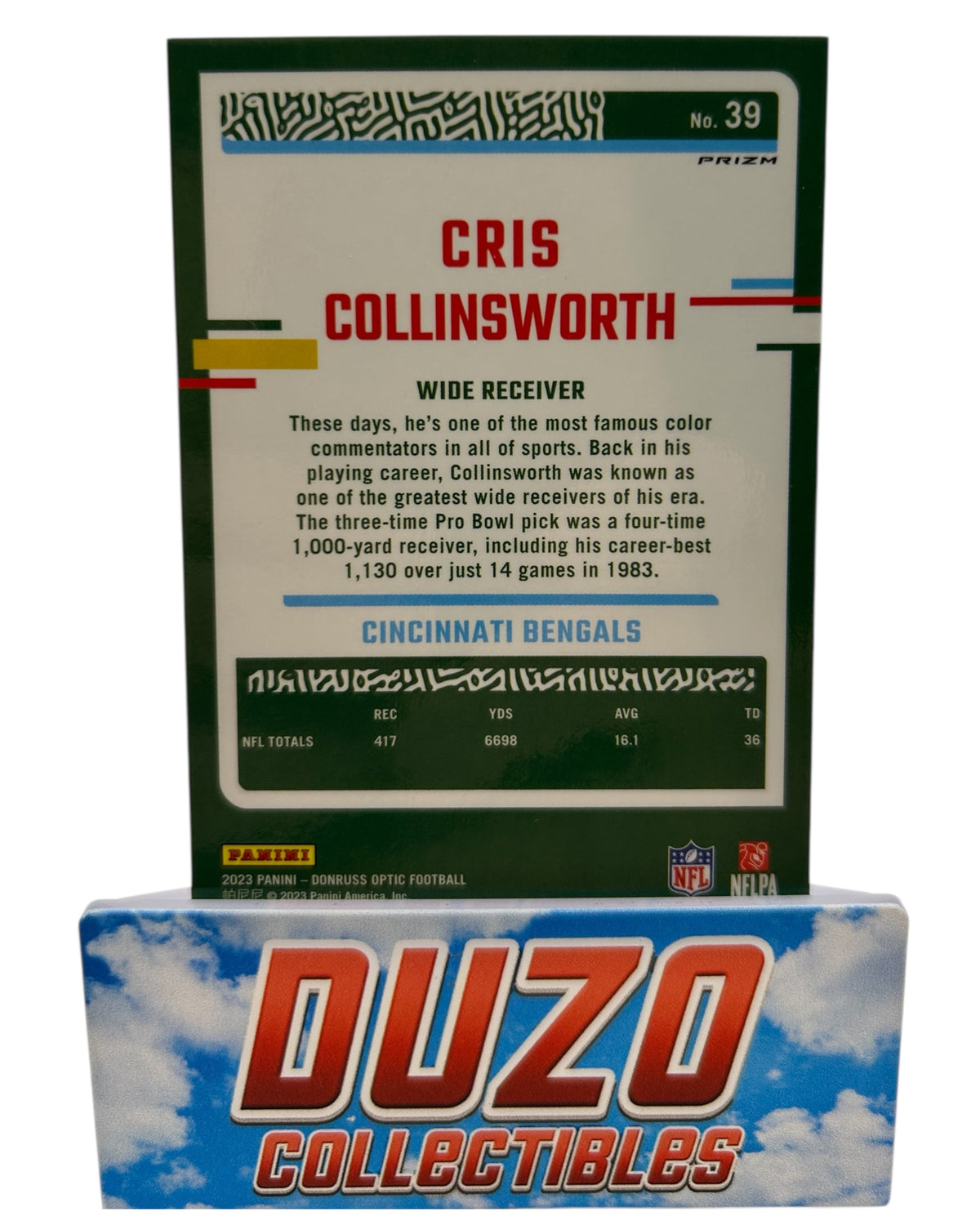 Cris Collinsworth Silver 2023 Panini Optic Donruss No.39