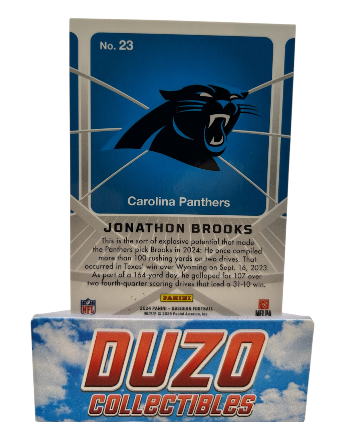 Jonathan Brooks Rookie Orange Atomic Initials JB 2024 Panini Obsidian No.23