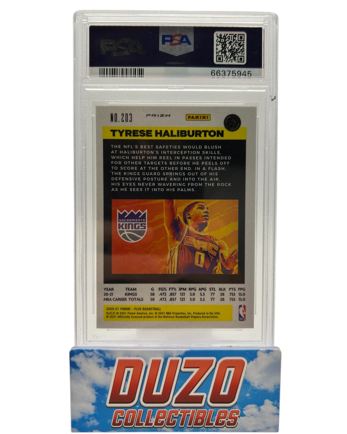 Tyrese Haliburton Rookie Asia Gold Wave 2020 Panini Flux No.203 PSA10