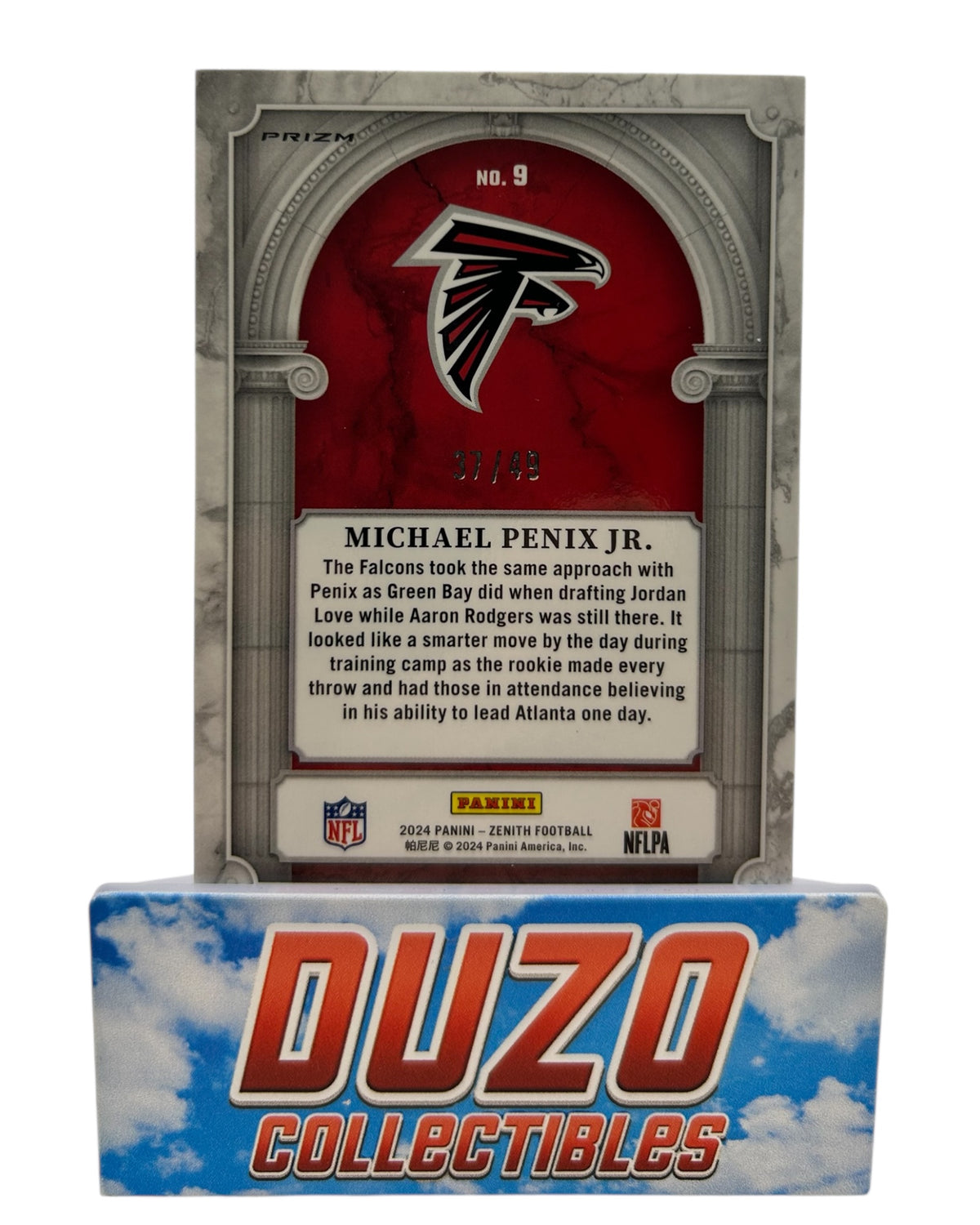 Michael Penix Jr. Z Marquee Color-Match Red 37/49 2024 Panini Zenith No.9