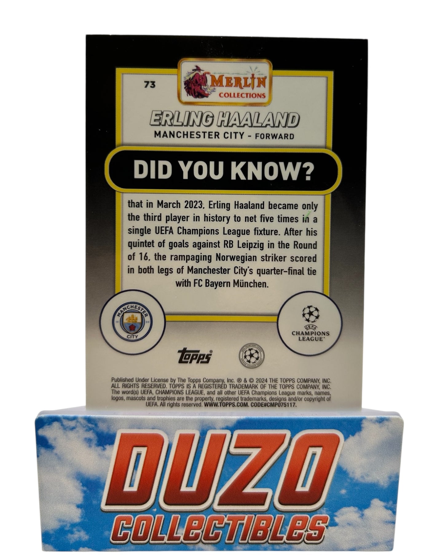 Erling Haaland Pink Mojo /275 2024 Topps Merlin Collections No.73