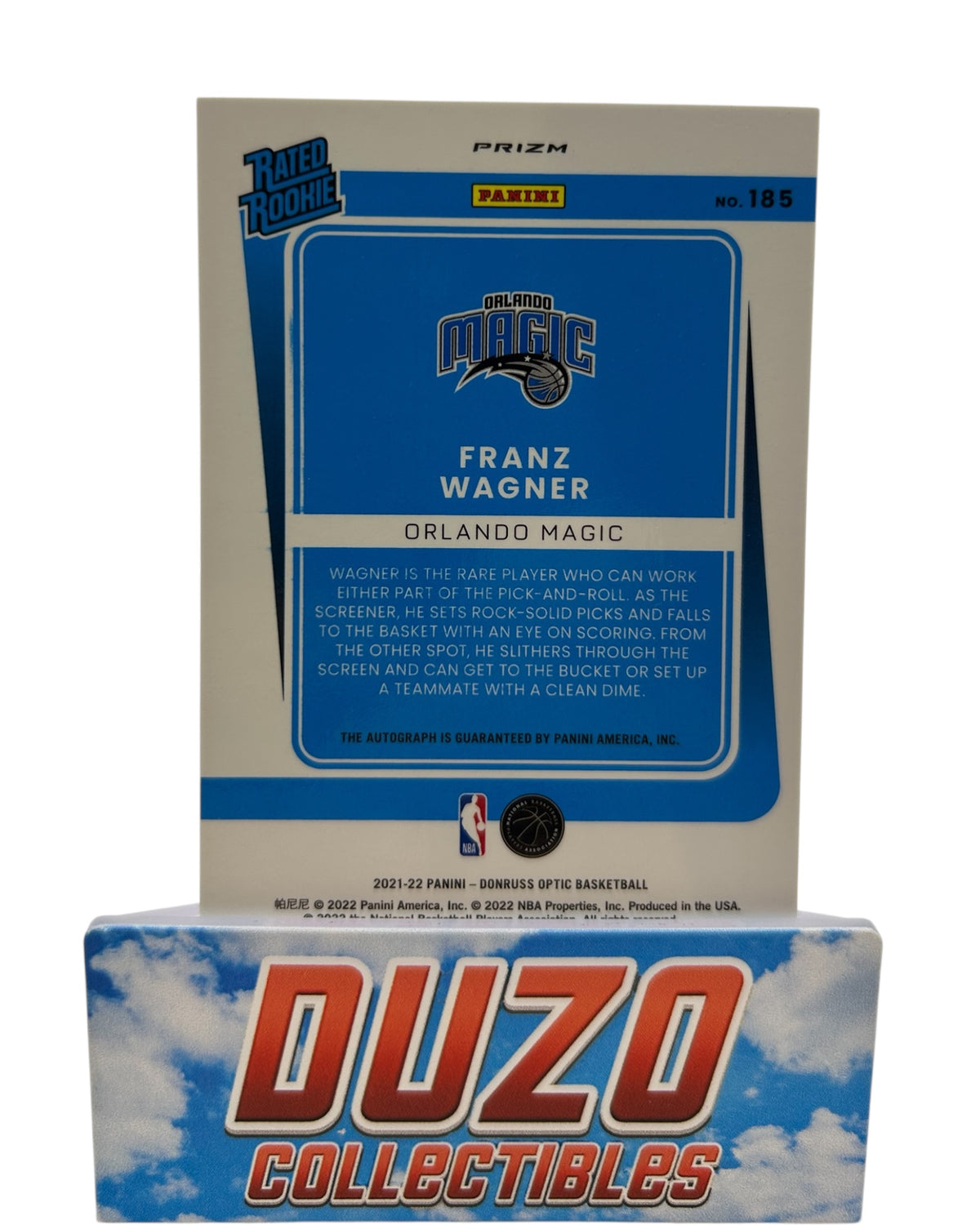 Franz Wagner Rated Rookie Silver OnCard Auto 2021-22 Panini Donruss Optic No.185