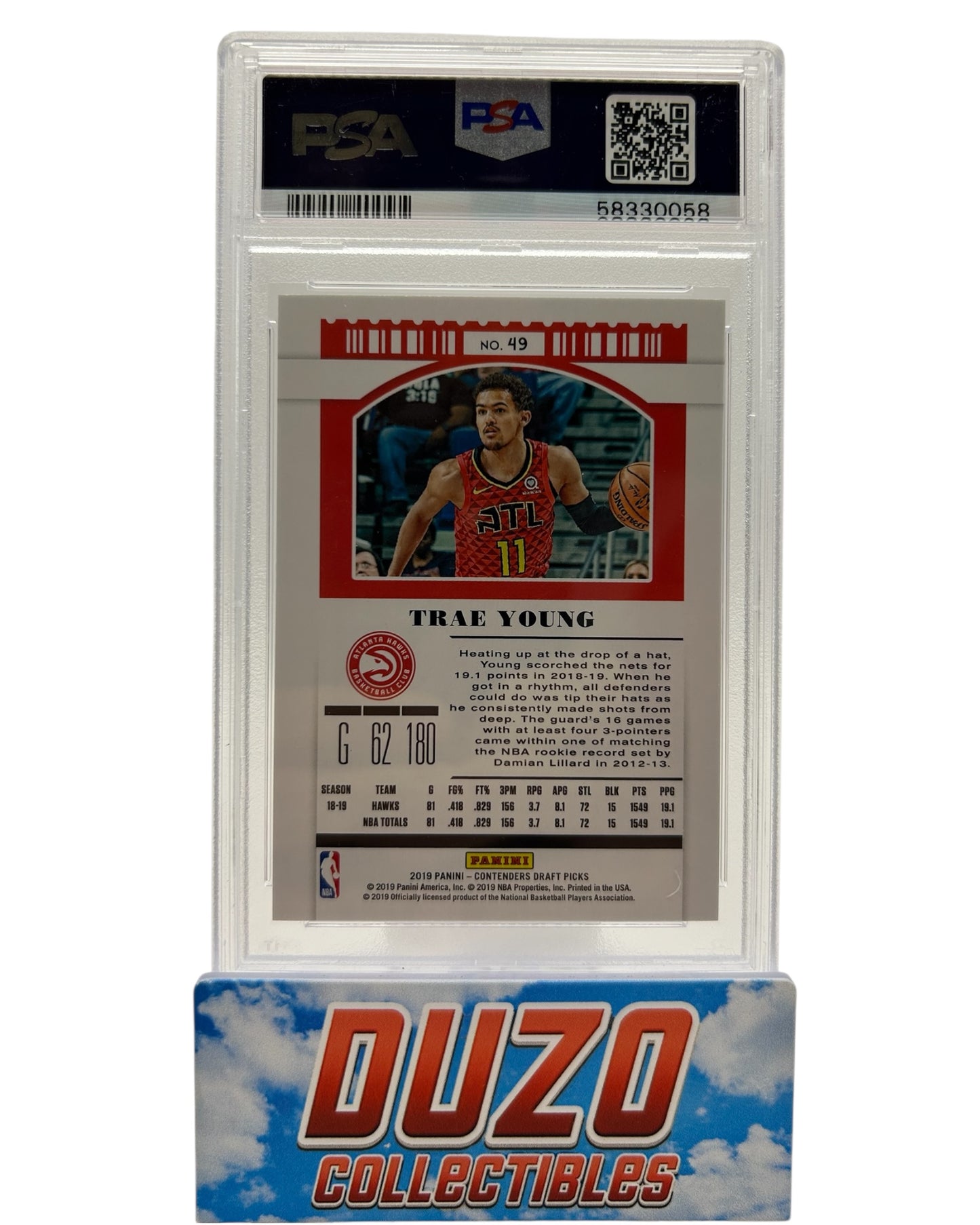 Trae Young Season Ticket 2019 Panini Contenders Draft Picks no.49 PSA10