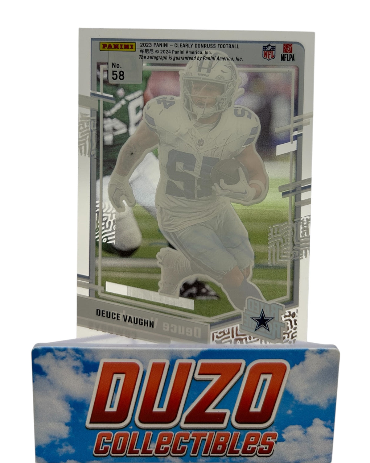 Deuce Vaughn Rated Rookie Auto 2023 Panini Clearly Donruss No.58