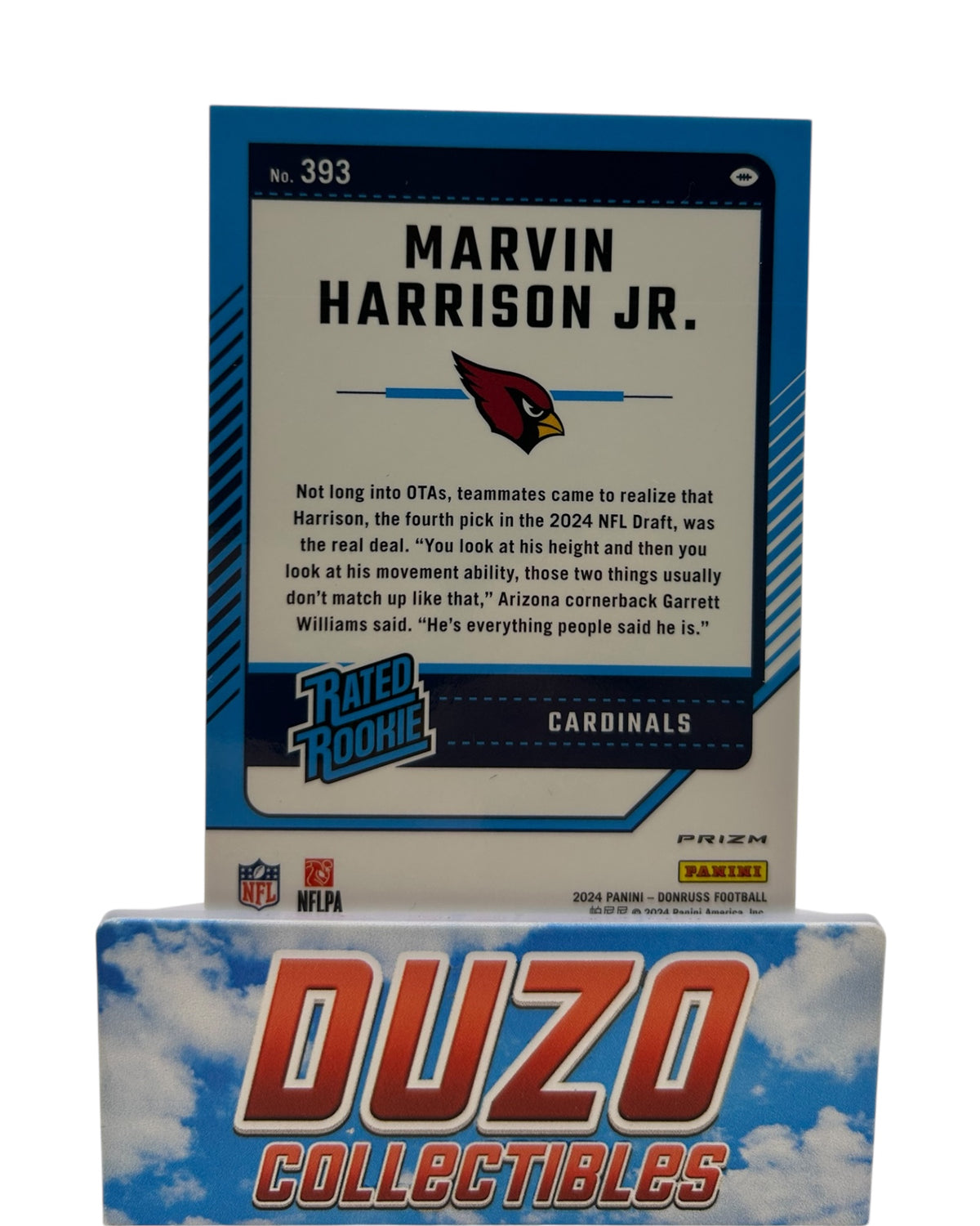 Marvin Harrison Jr. Rated Rookie Red Wave 2024 Panini Donruss Optic No.393