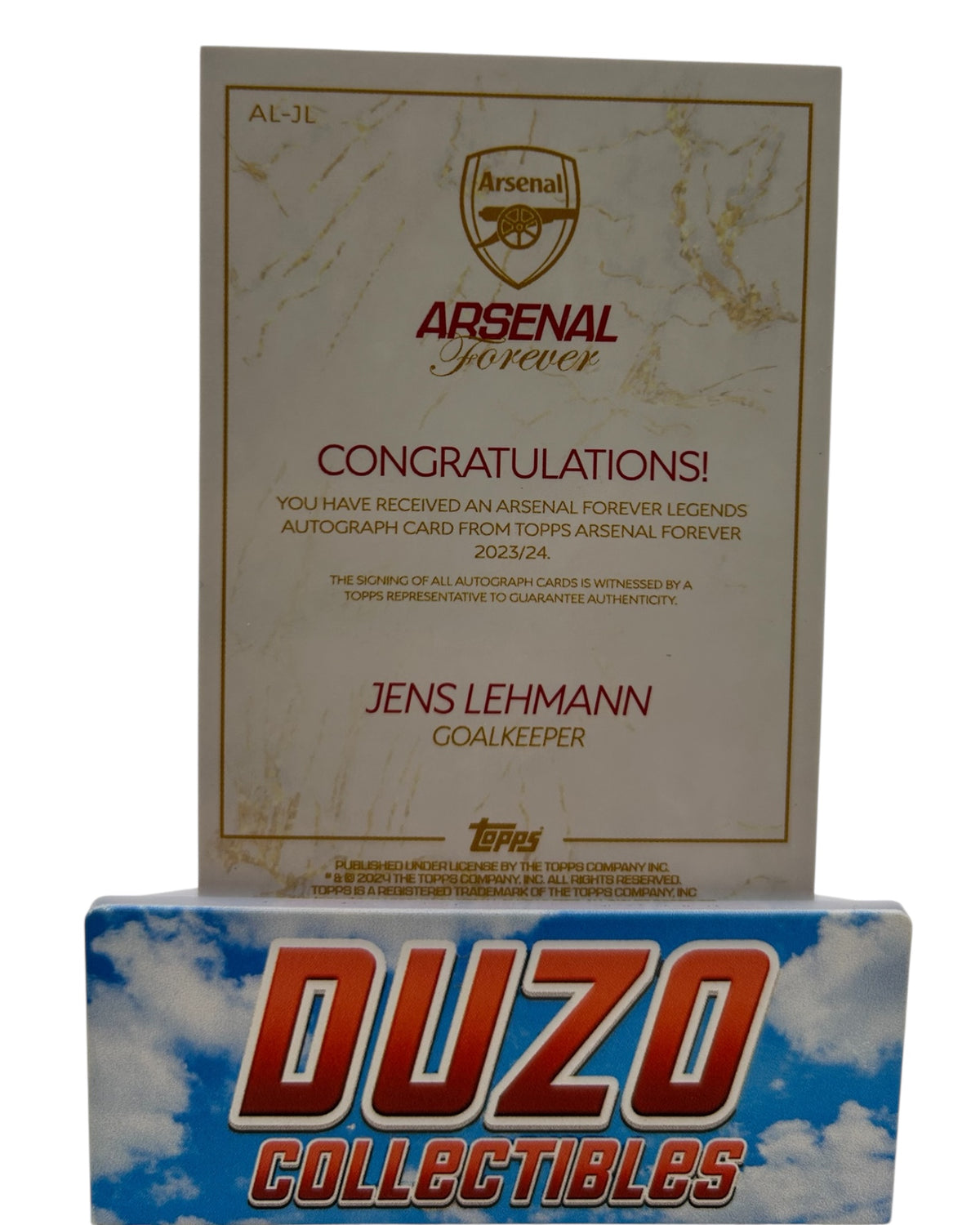 Jens Lehmann Auto 2024 Topps Arsenal Forever No.AL-JL
