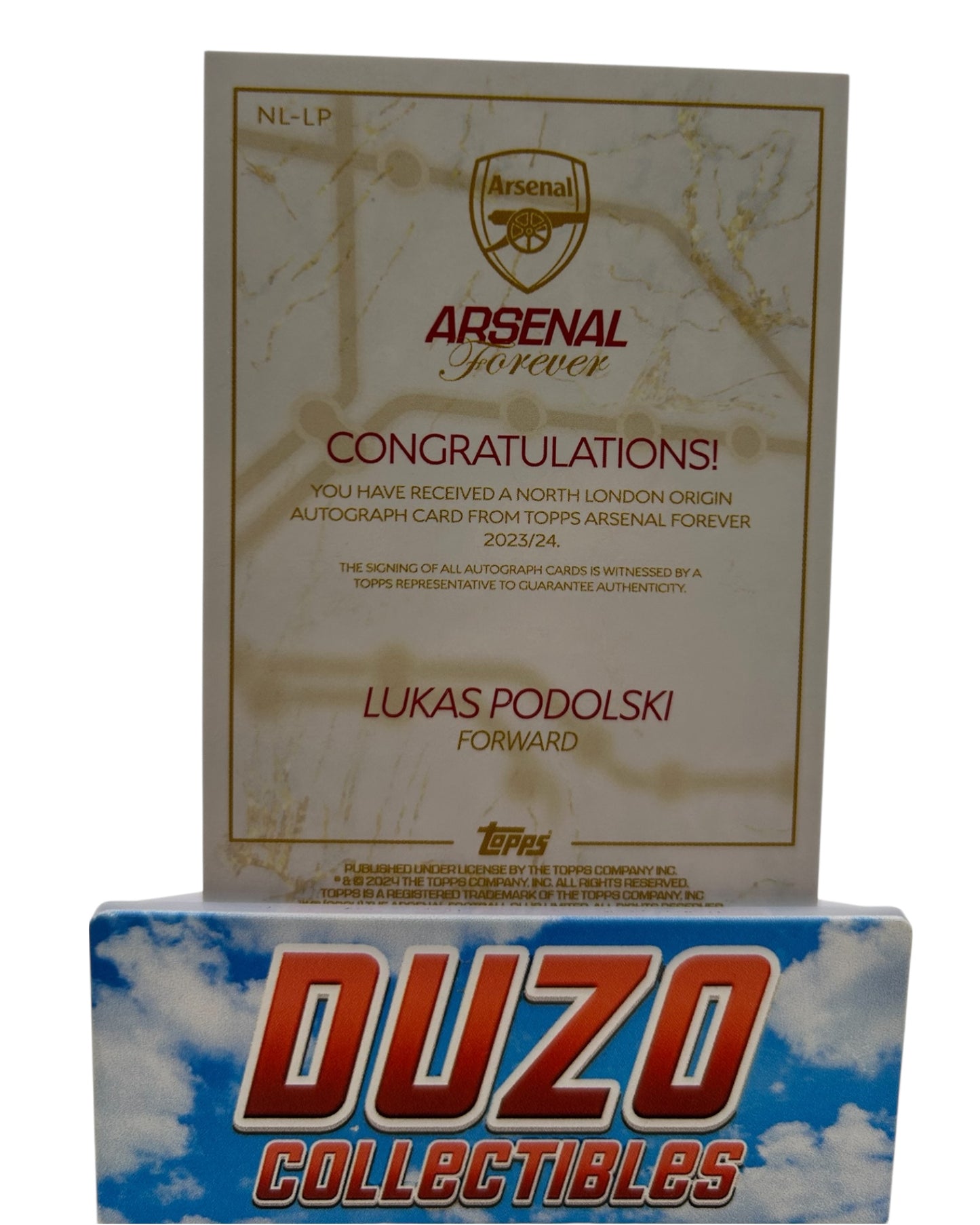 Lukas Podolski Pink Auto /75 2024 Topps Arsenal Forever No.NL-LP