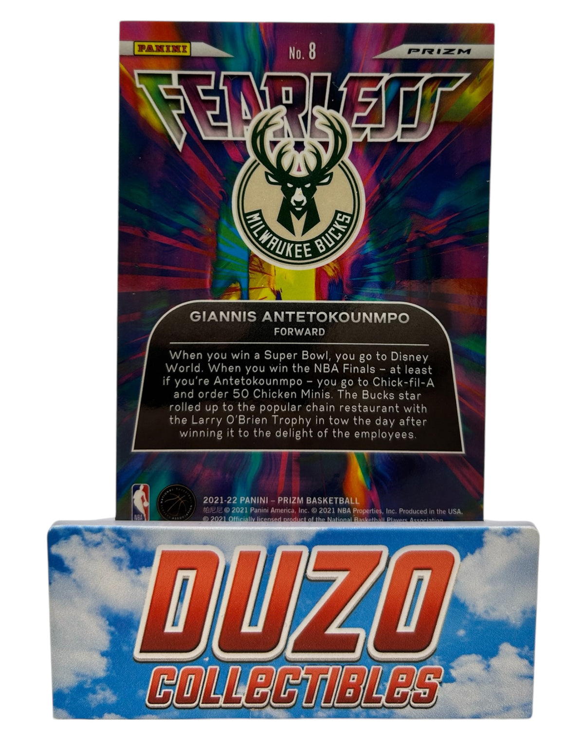 Giannis Antetokounmpo Disco Fearless 2021-22 Panin Prizm No.8