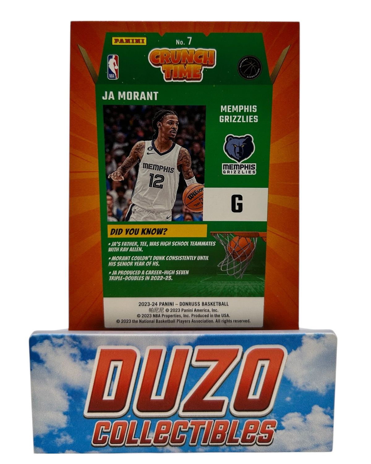 Ja Morant Crunch Time Silver 2023-24 Panini Donruss No.7