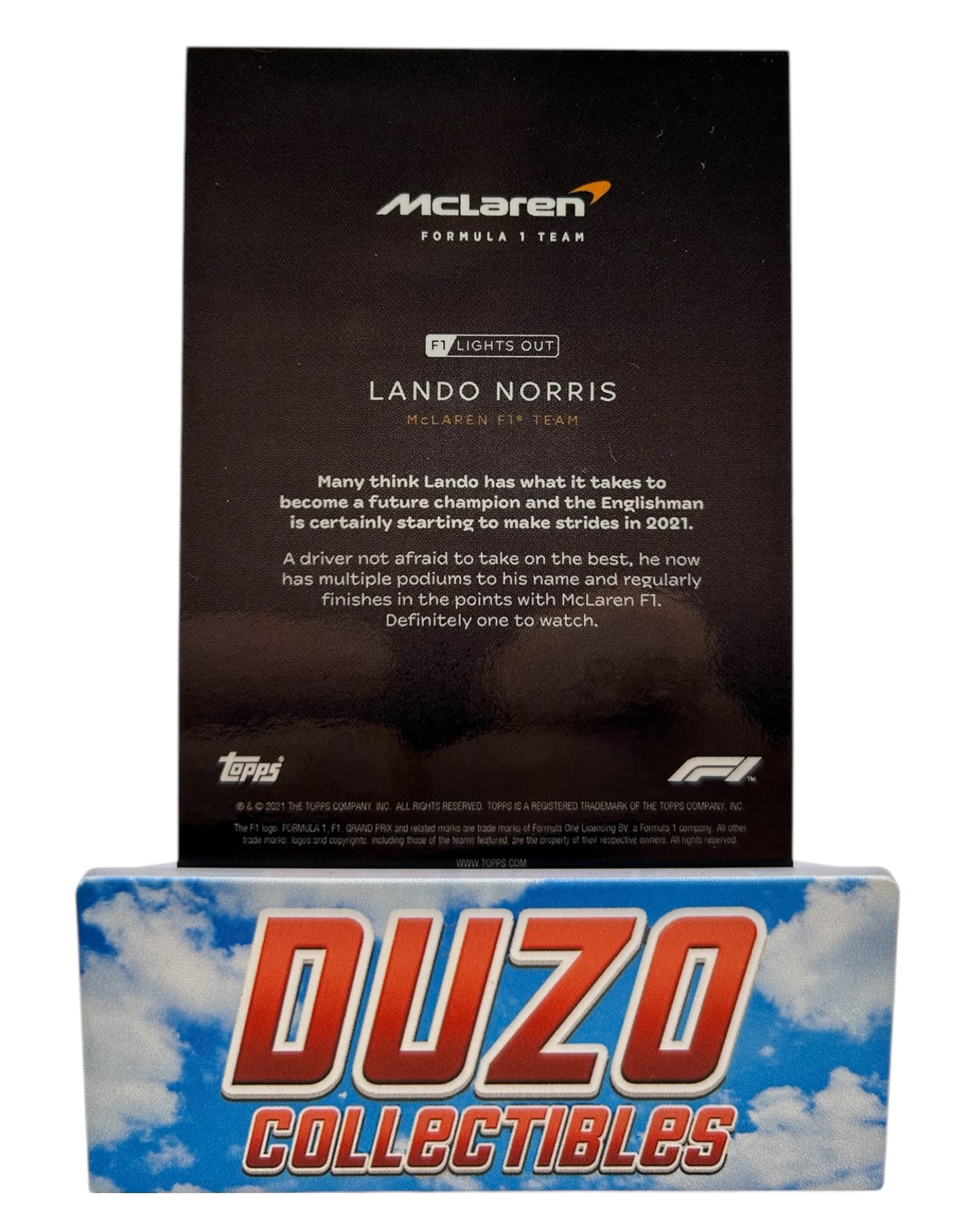 Lando Norris Portrait /99 Topps F1 Lights Out 2021