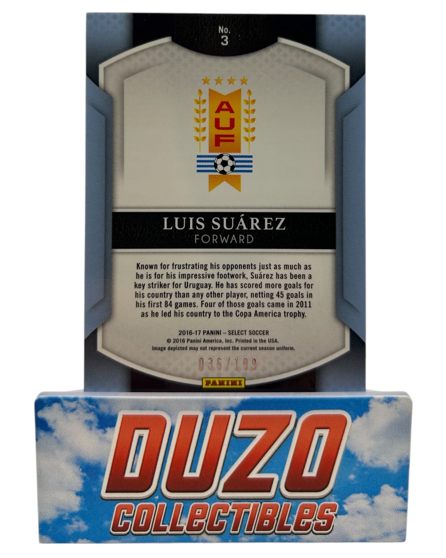 Luis Suarez Refractor /199 2016-17 Panini Select No.3