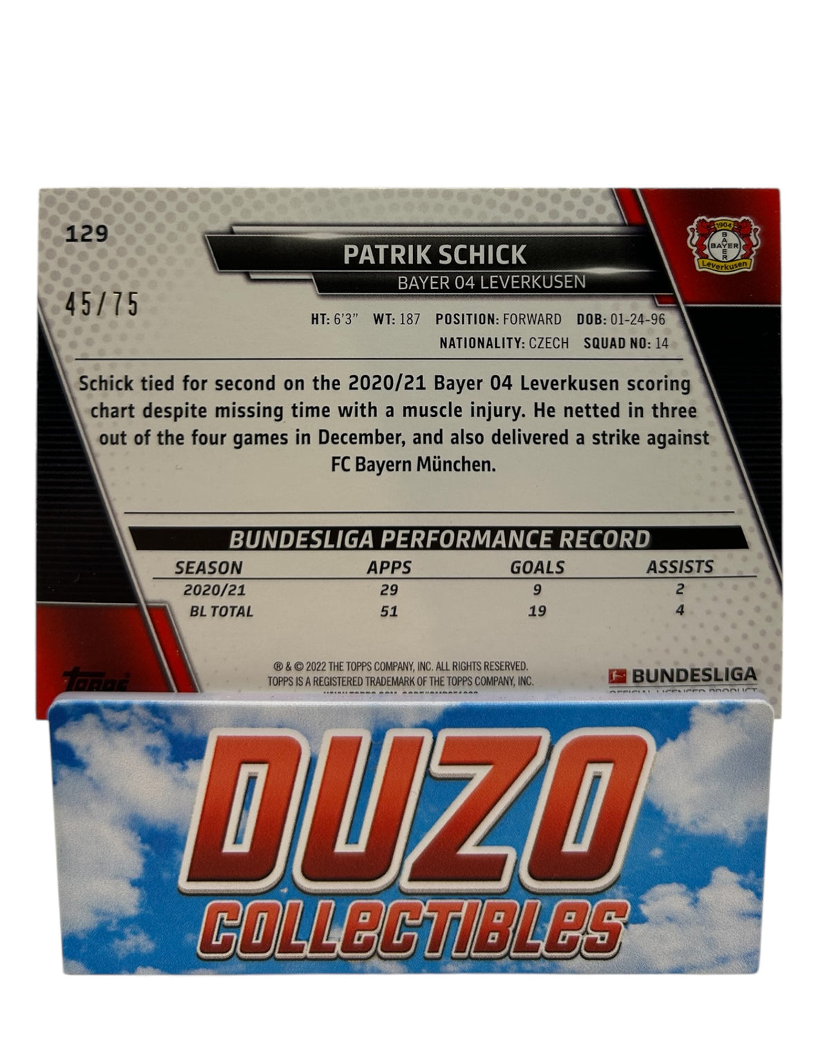 Patrick Schick Refractor /75 2022 Topps Bundesliga No.129