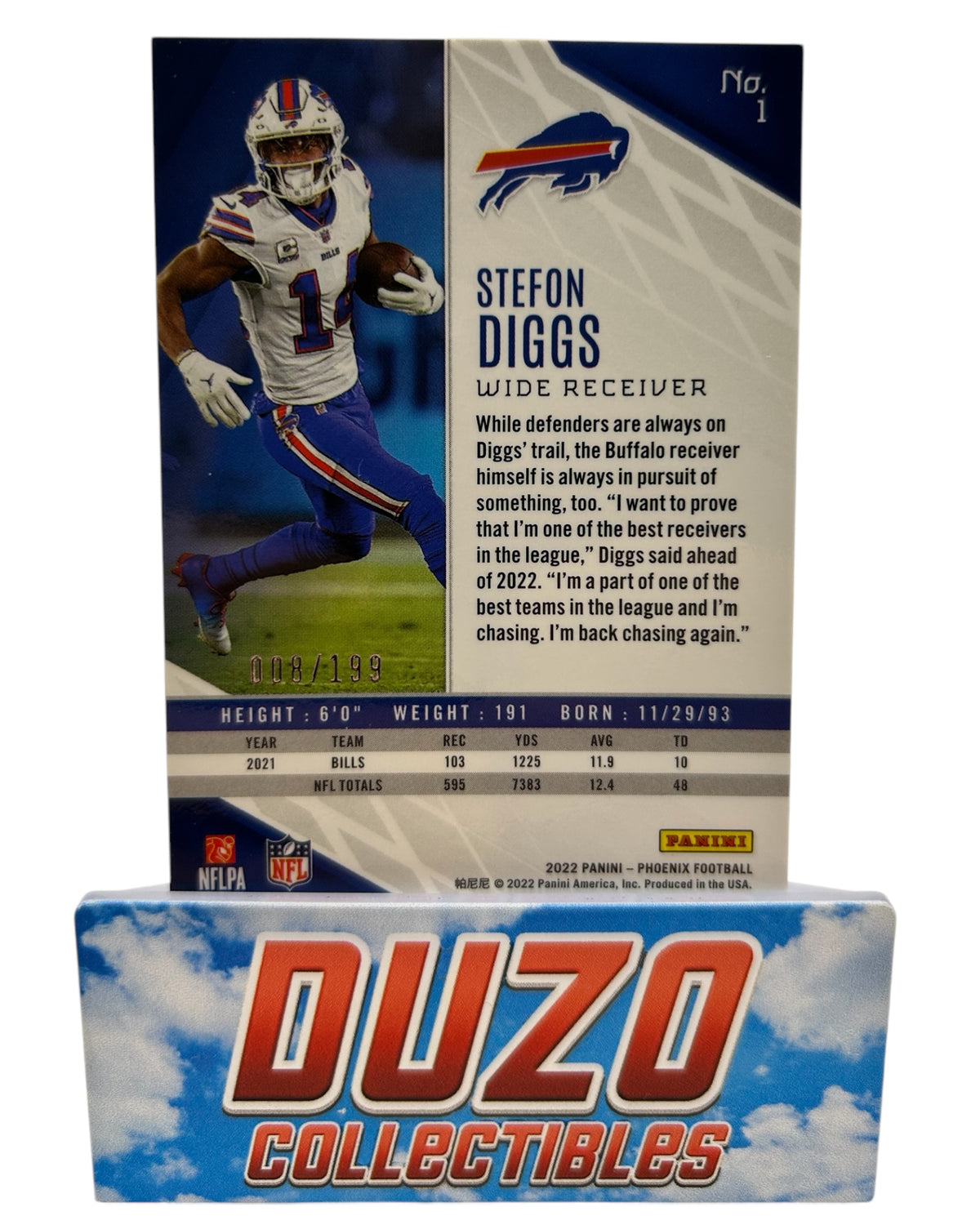 Stefon Diggs Pink /199 2022 Panini Phoenix No.1