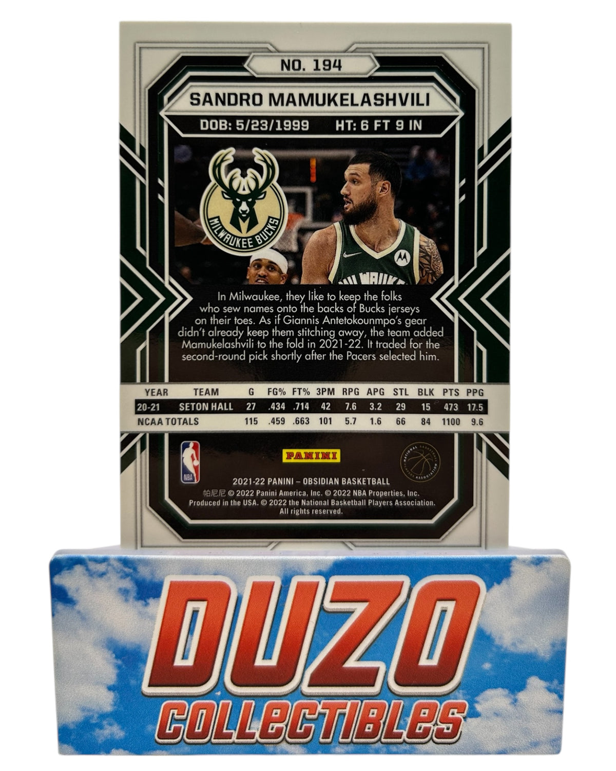 Sandro Mamukelashvili Rookie Red Flood 2021-22 Panini Obsidian No.194
