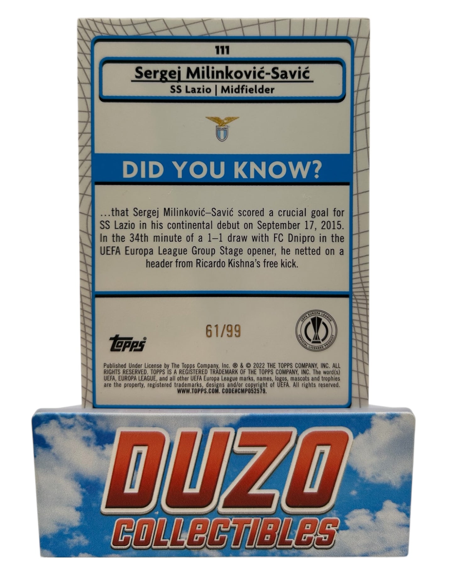 Sergej Milinkovic-Savic Green /99 2022 Topps Merlin No.111