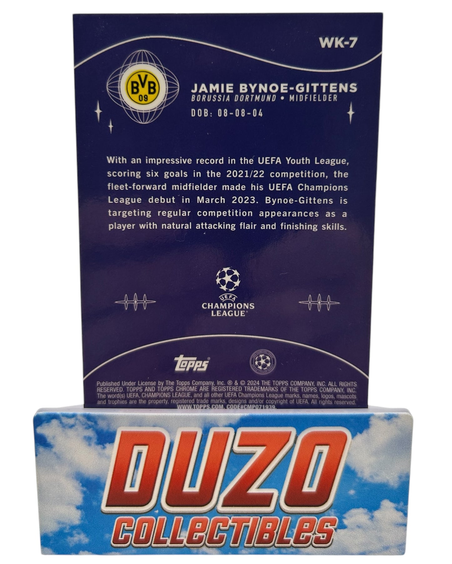 Jamie Bynoe-Gittens Wonderkids Topps Chrome UEFA Champions League 2024 WK-7