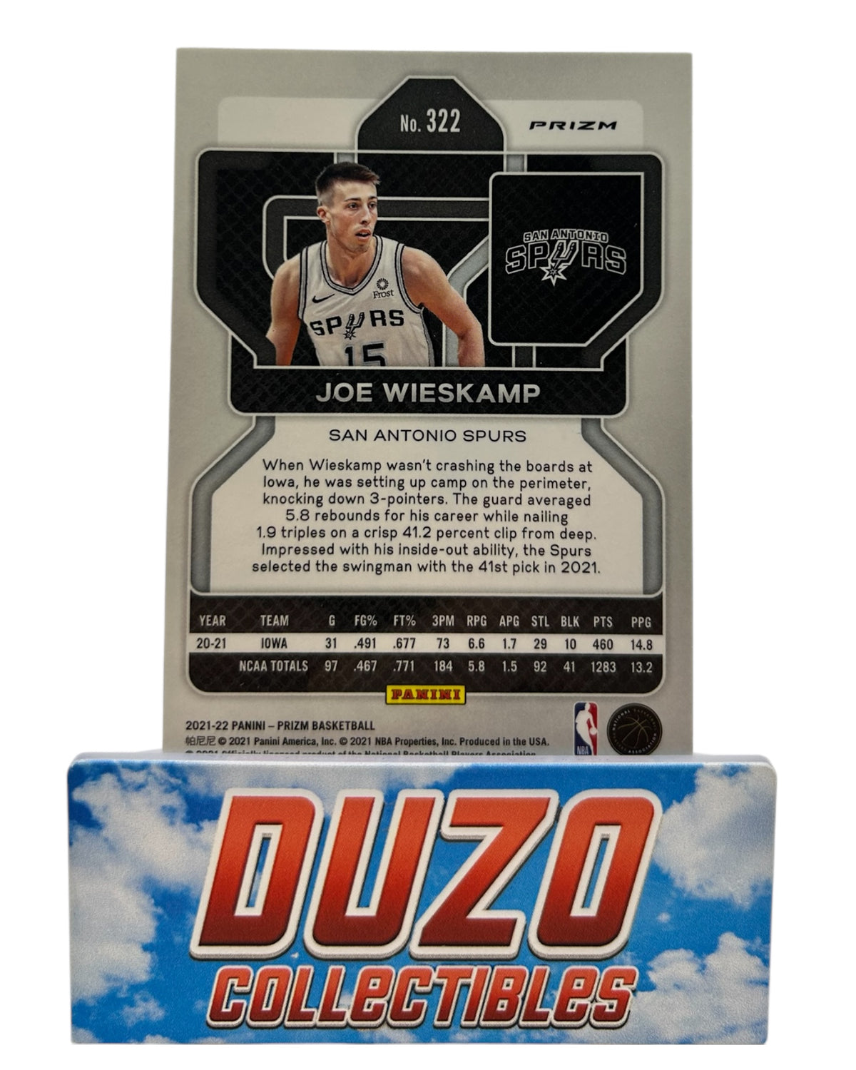 Joe Wieskamp Green Rookie 2021-22 Panini Prizm No.322