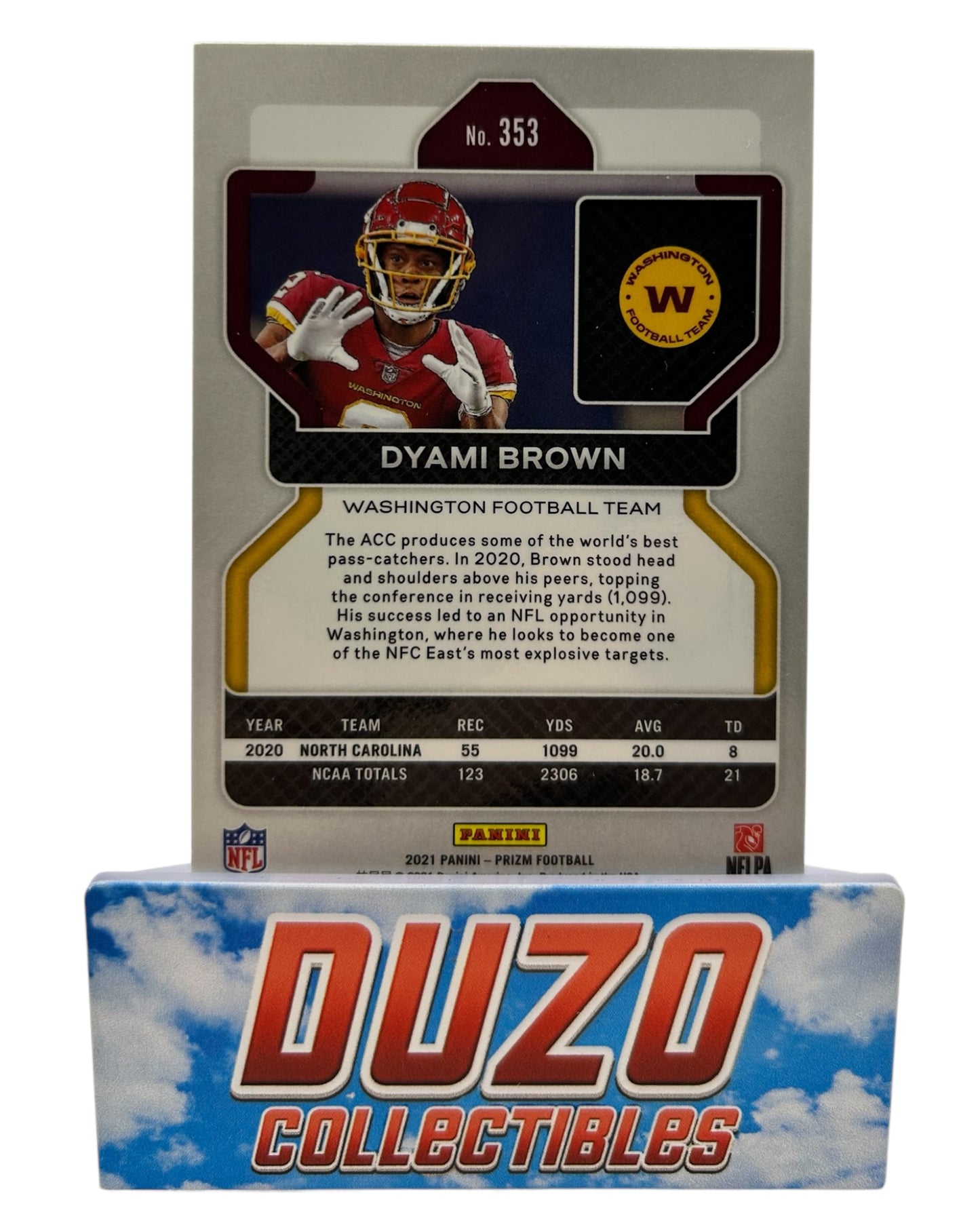 Dyami Brown Rookie 2021 Panini Prizm No.353
