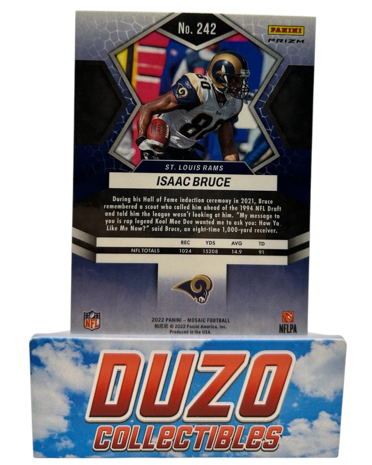 Isaac Bruce Silver Refractor 2020 Panini Mosaic No.242