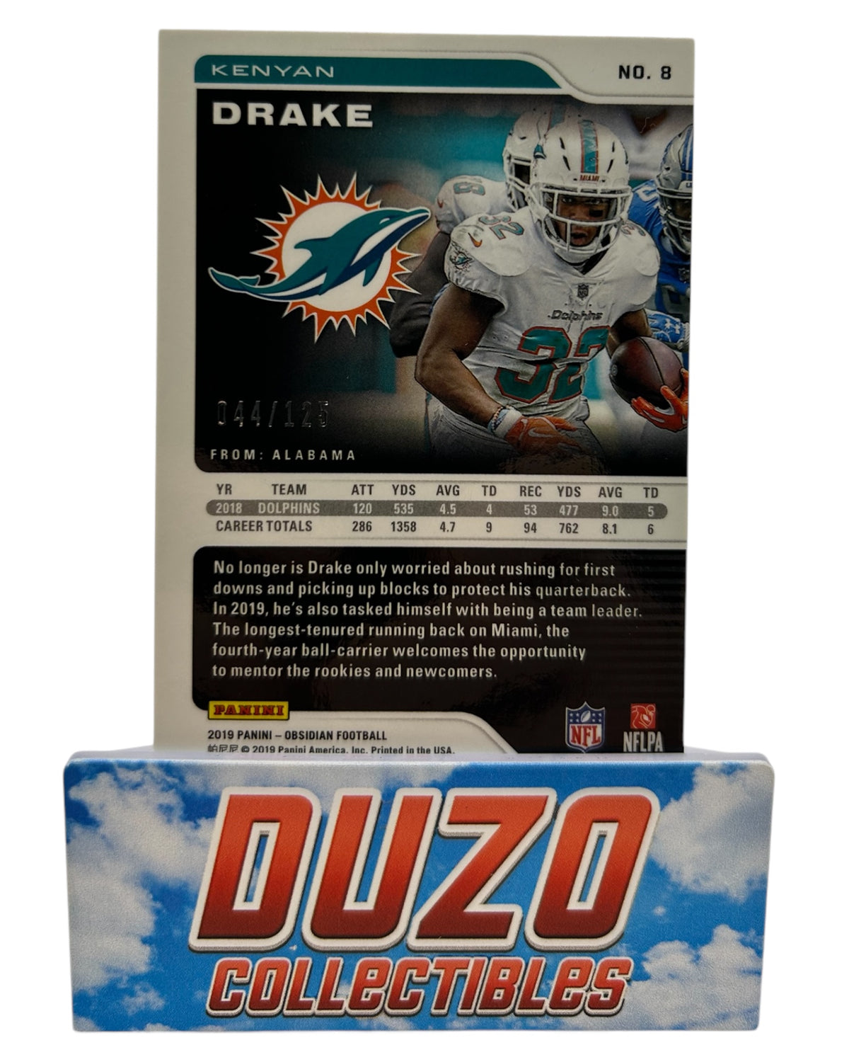 Kenyan Drake /125 2019 Panini Obsidian No.8