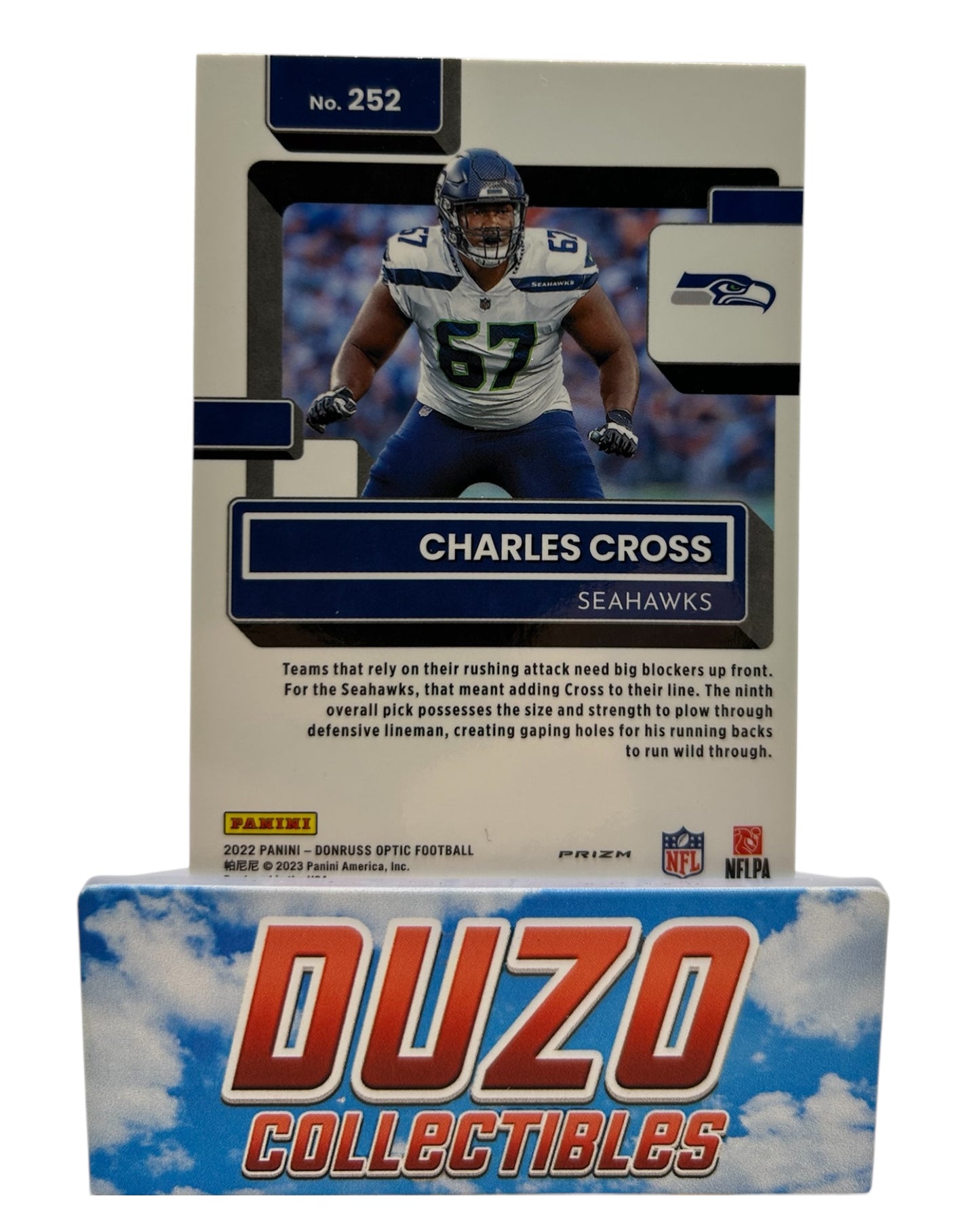 Charles Cross Rated Rookie Blue Stars 2022 Panini Donruss Optic No.252