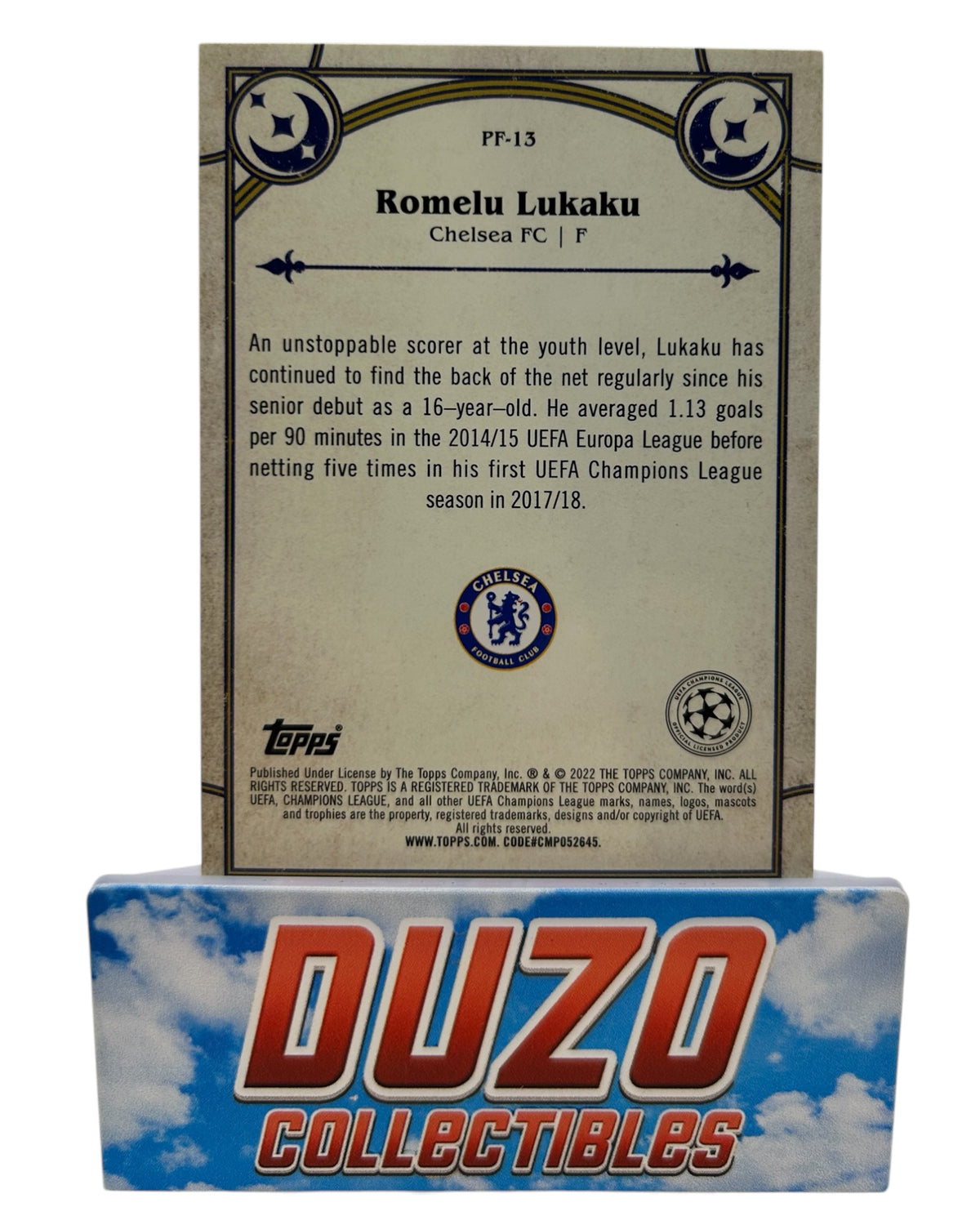 Romelu Lukaku Prophecy Fulfilled Refractor 2022 Topps Merlin No.PF-13