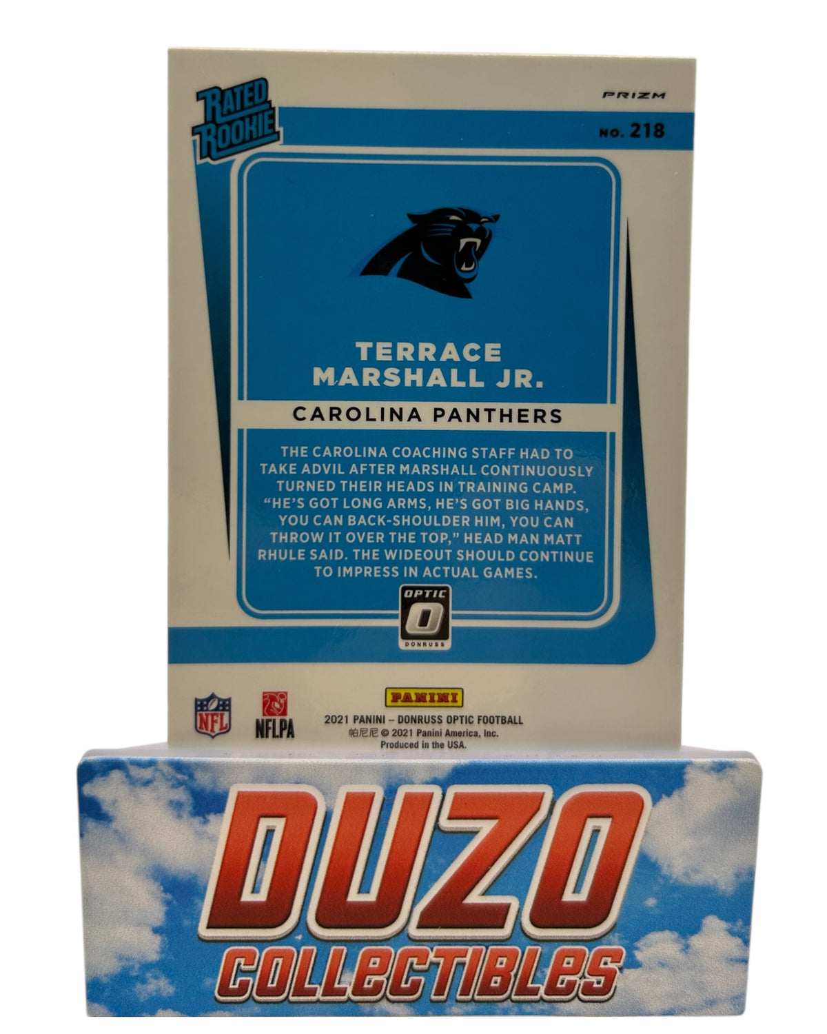 Terrace Marshall Jr. Rated Rookie Pink 2021 Panini Donruss Optic No.218
