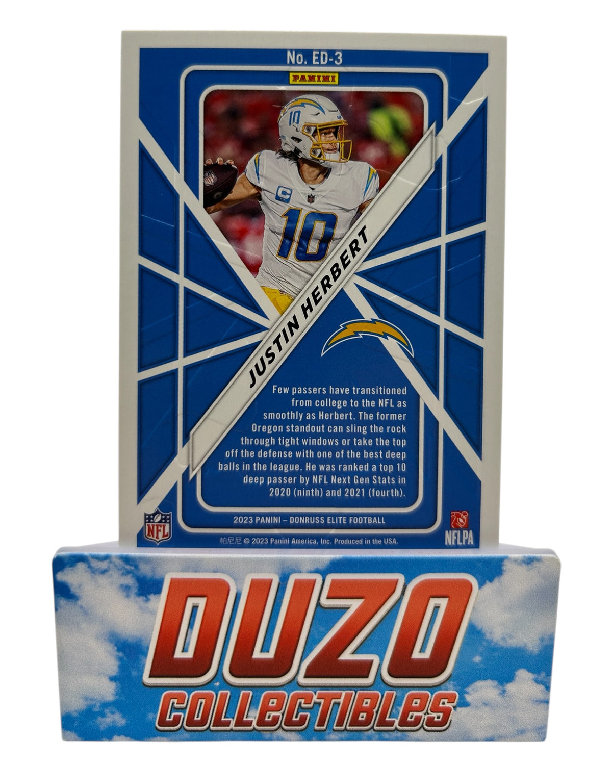 Justin Herbert /5 Elite Deck 2023 Panini Donruss Elite No.ED-3