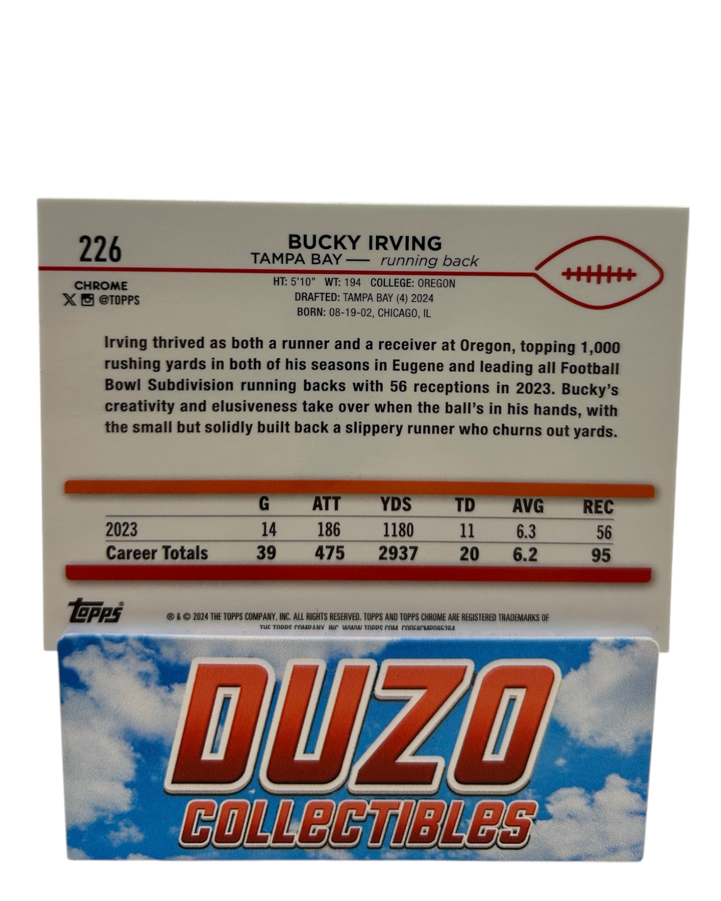 Bucky Irving Rookie 2024 Topps Chrome No.226