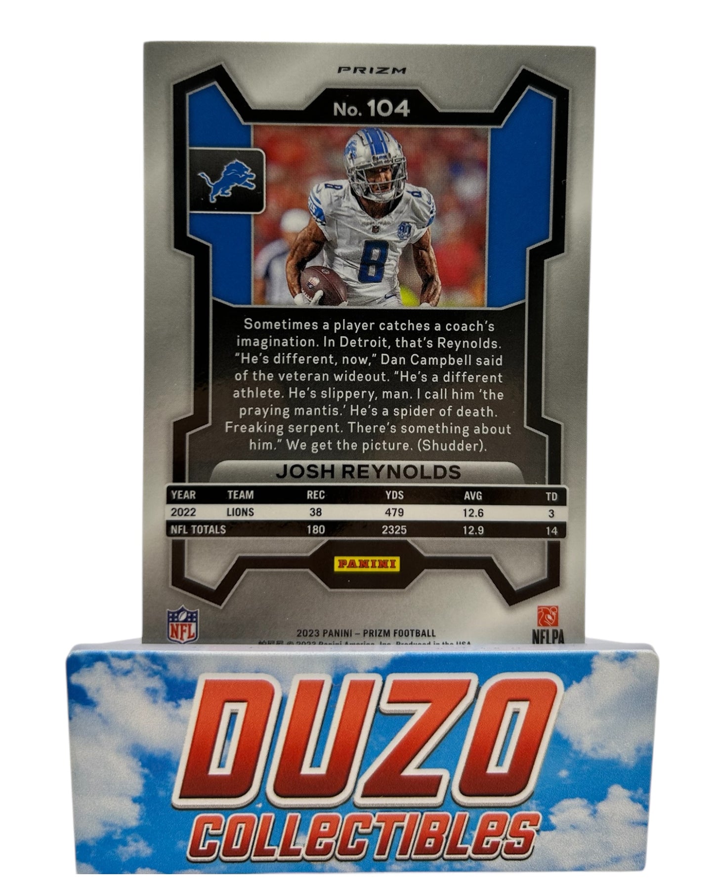 Josh Reynolds Silver Prizm 2023 Panini Prizm No.104