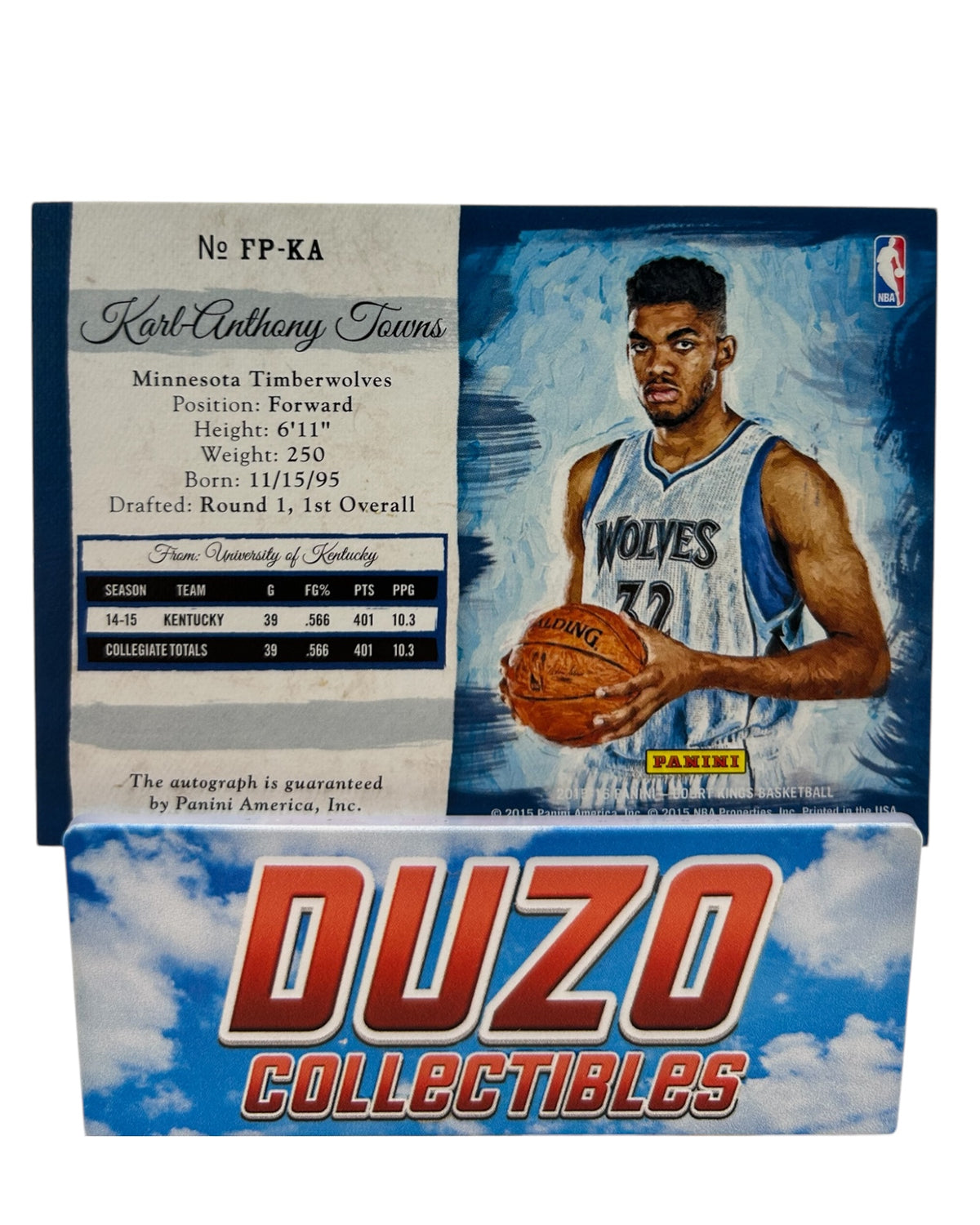 Karl-Anthony Towns Rookie OnCard Fresh Paint Auto 2015 Panini Court Kings No.FP-KA