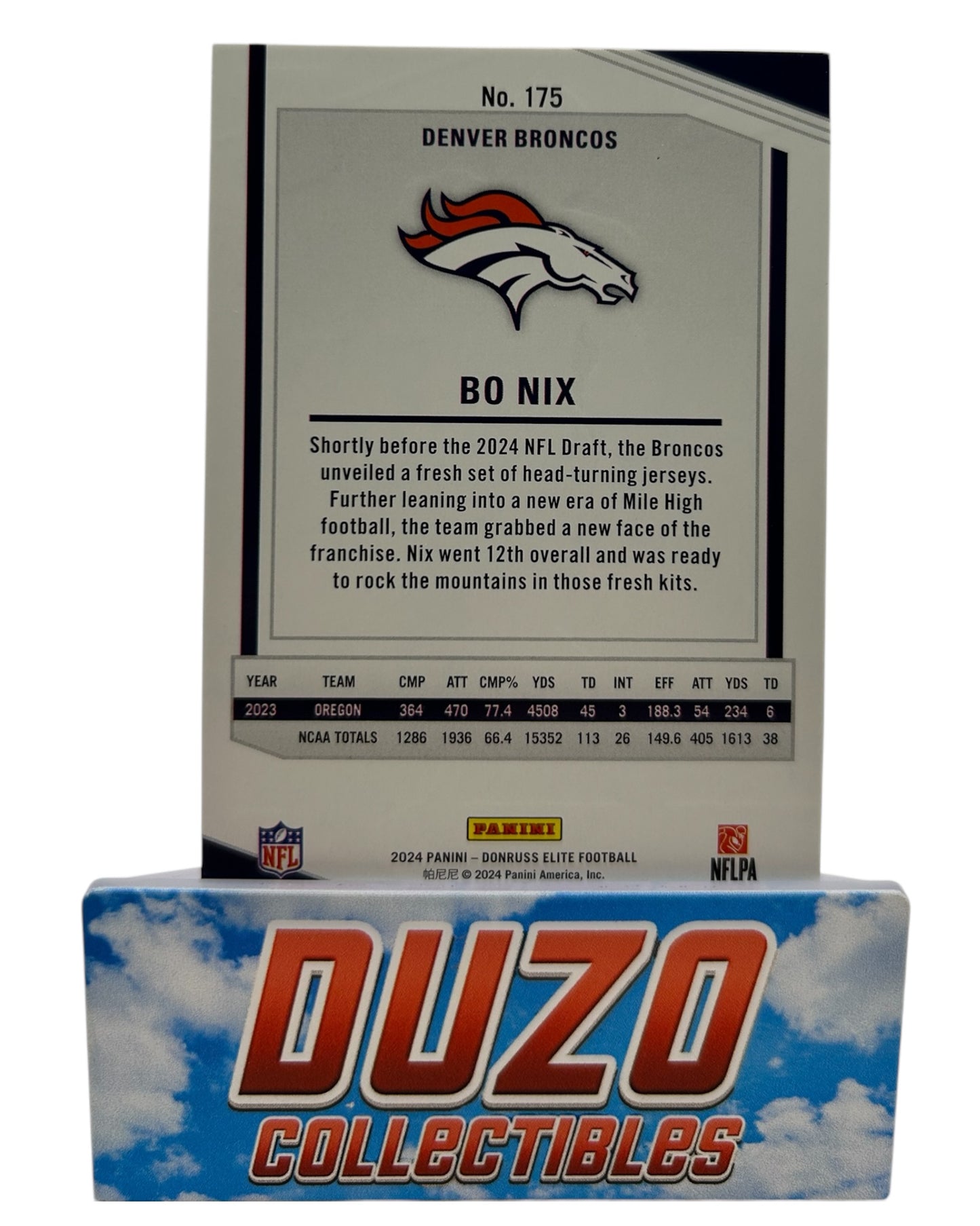 Bo Nix Red Aspirations /90 2024 Panini Donruss Elite No.175