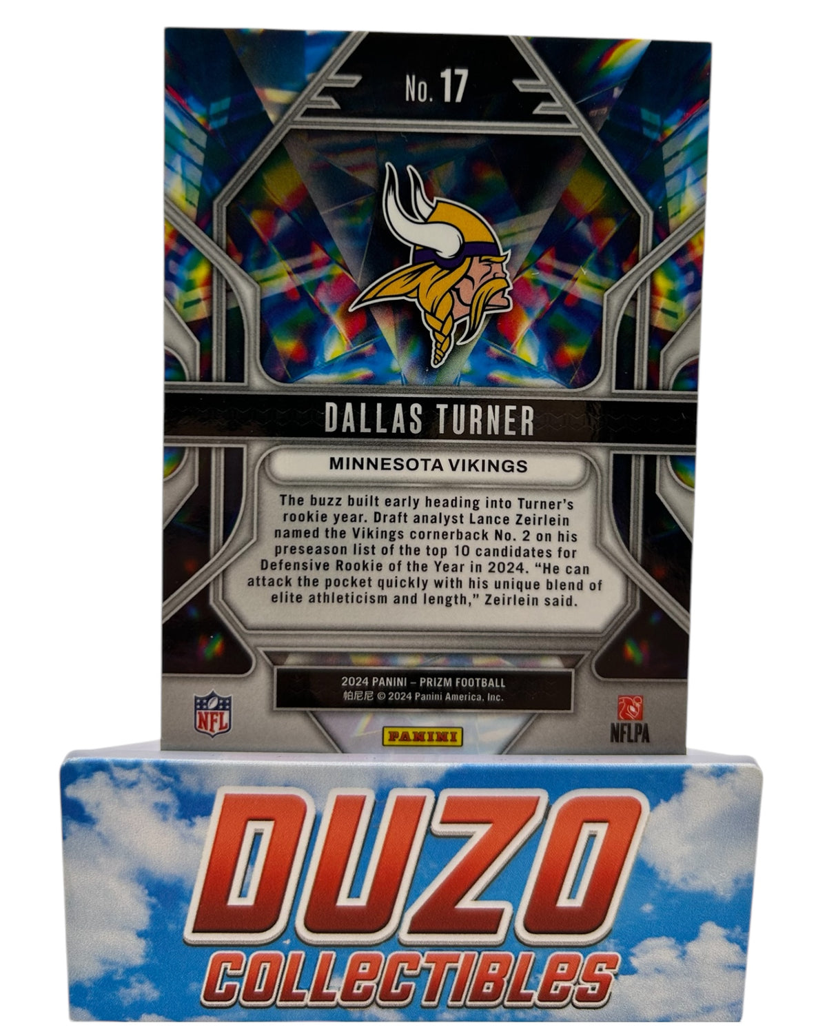 Dallas Turner Rookie Prizmatic 2024 Panini Prizm No.17