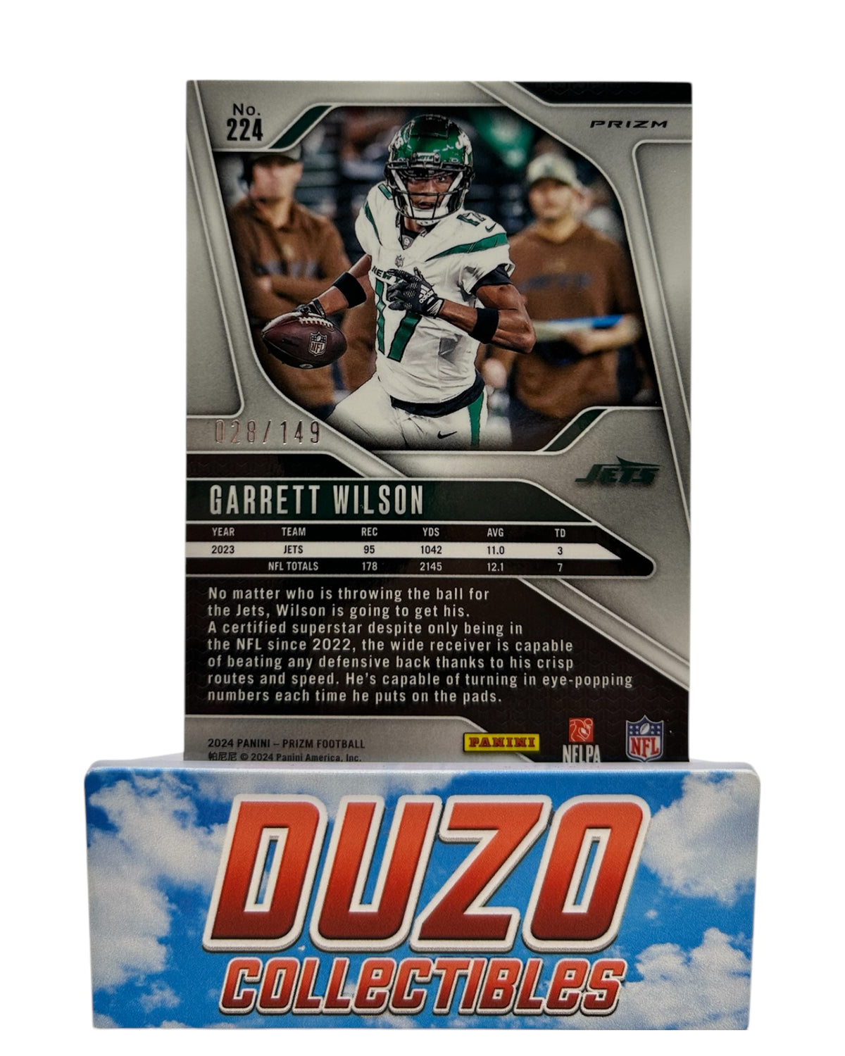 Garrett Wilson Red Wave /149 2024 Panini Prizm No.224