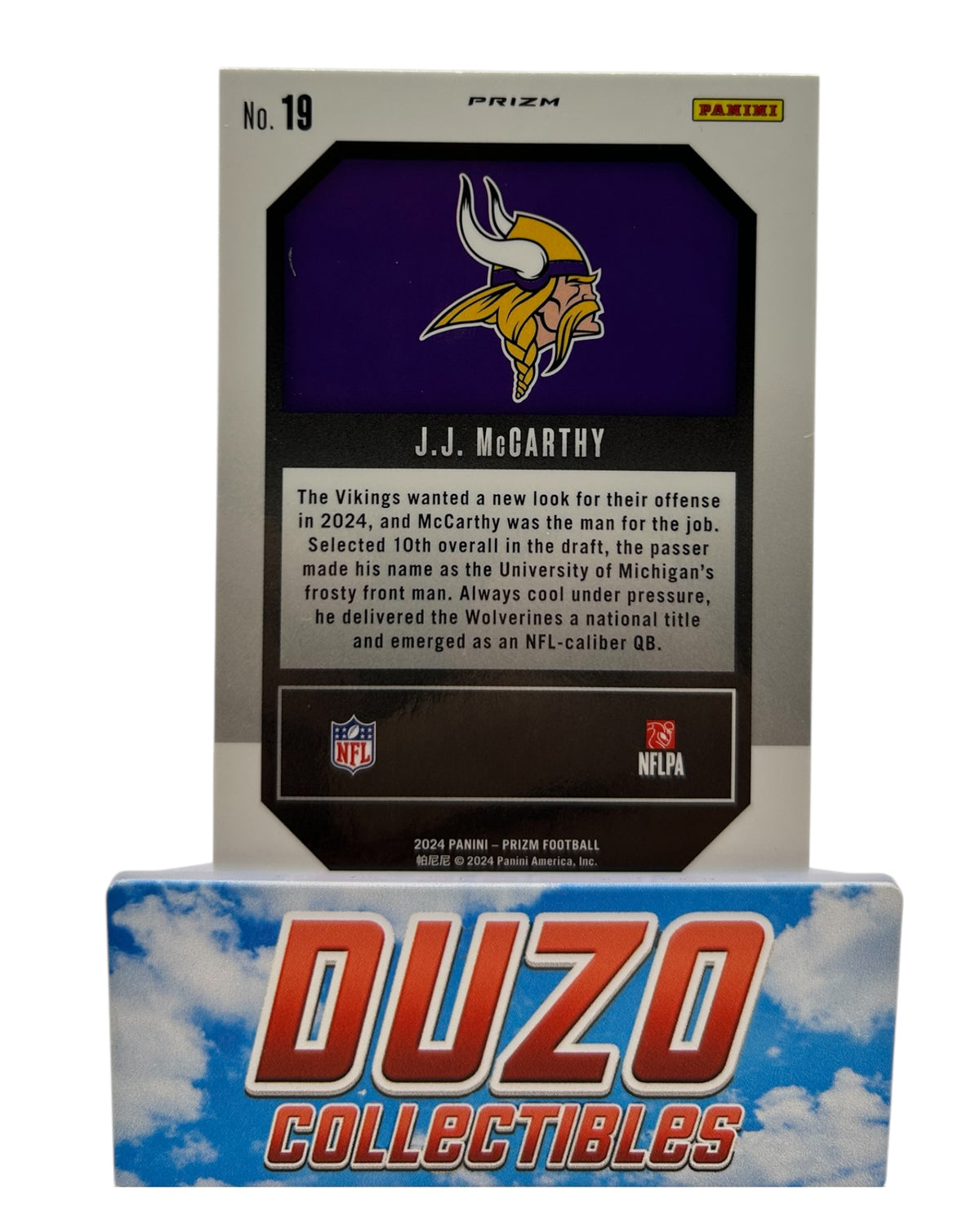 J.J. McCarthy Silver Emergent 2024 Panini Prizm No.19
