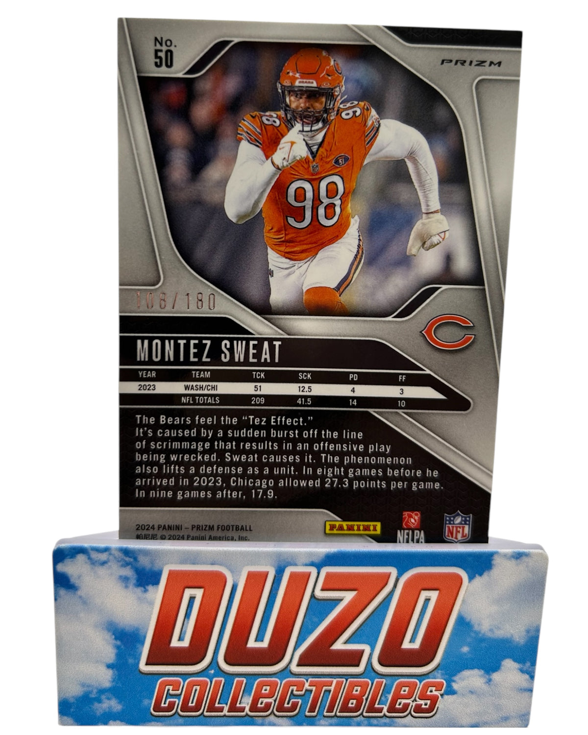 Montez Sweat Hyper 108/180 2024 Panini Prizm No.50