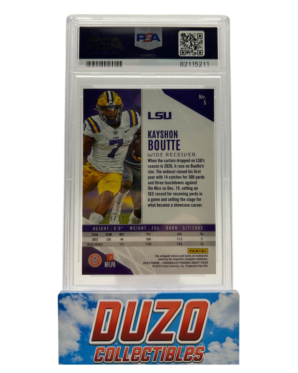 Kayshon Boutte 2023 Panini Chronicles DP Phoenix-Cracked Ice 9/11 PSA10 #5 Pop 1