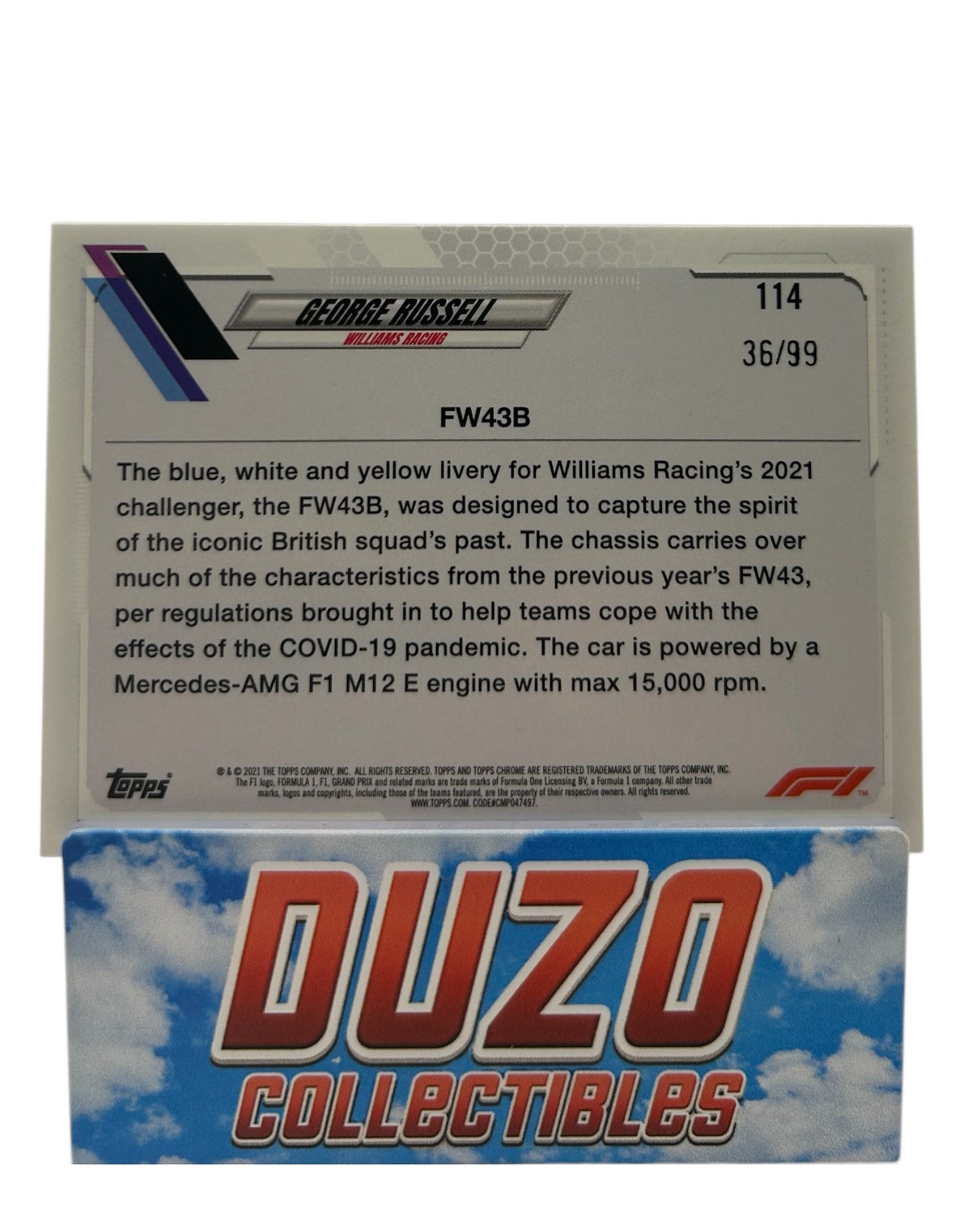 George Russell Green Wave /99 Topps Chrome Formula 1 2021 No.114