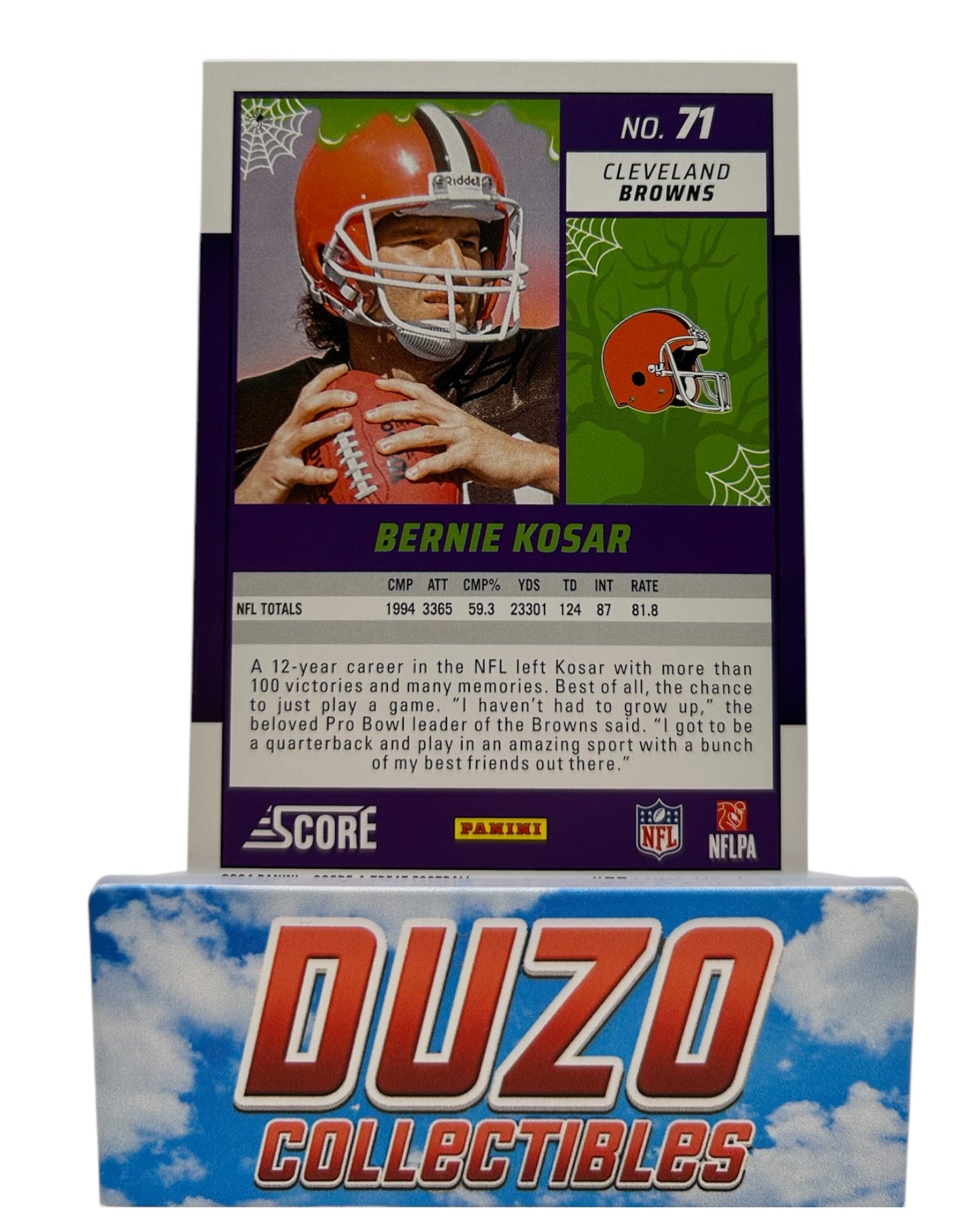 Bernie Kosar Green Bat Panini Score a Treat 2024 No.71