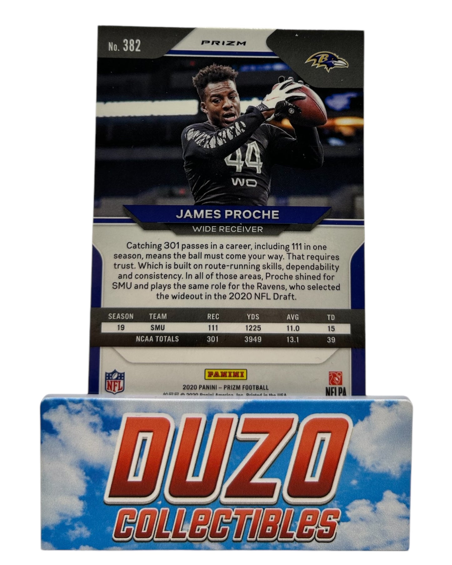 James Proche Rookie Blue&Red&White 2020 Panini Prizm No.382