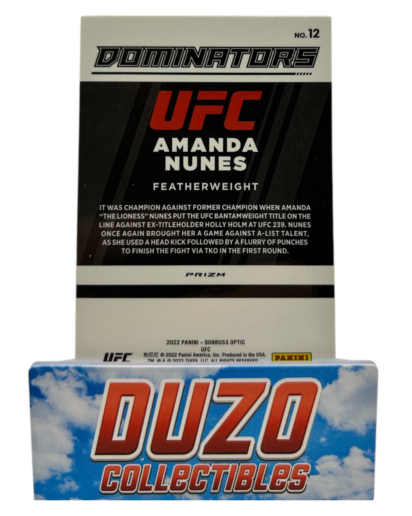 Amanda Nunes Dominators Panini Optic UFC 2022 No.12