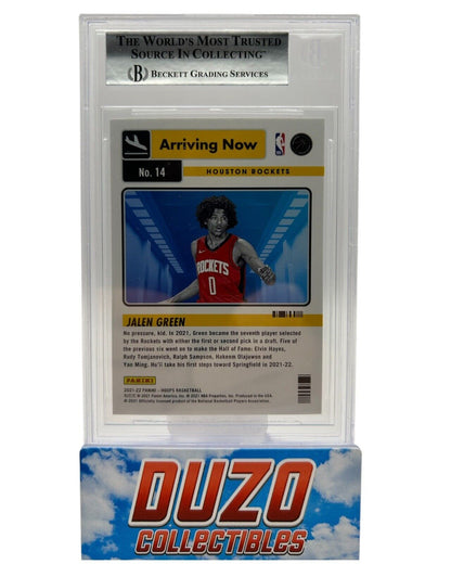 Jalen Green Rookie 2021-22 Hoops Arriving Now Winter Holo #14 Beckett 8.5