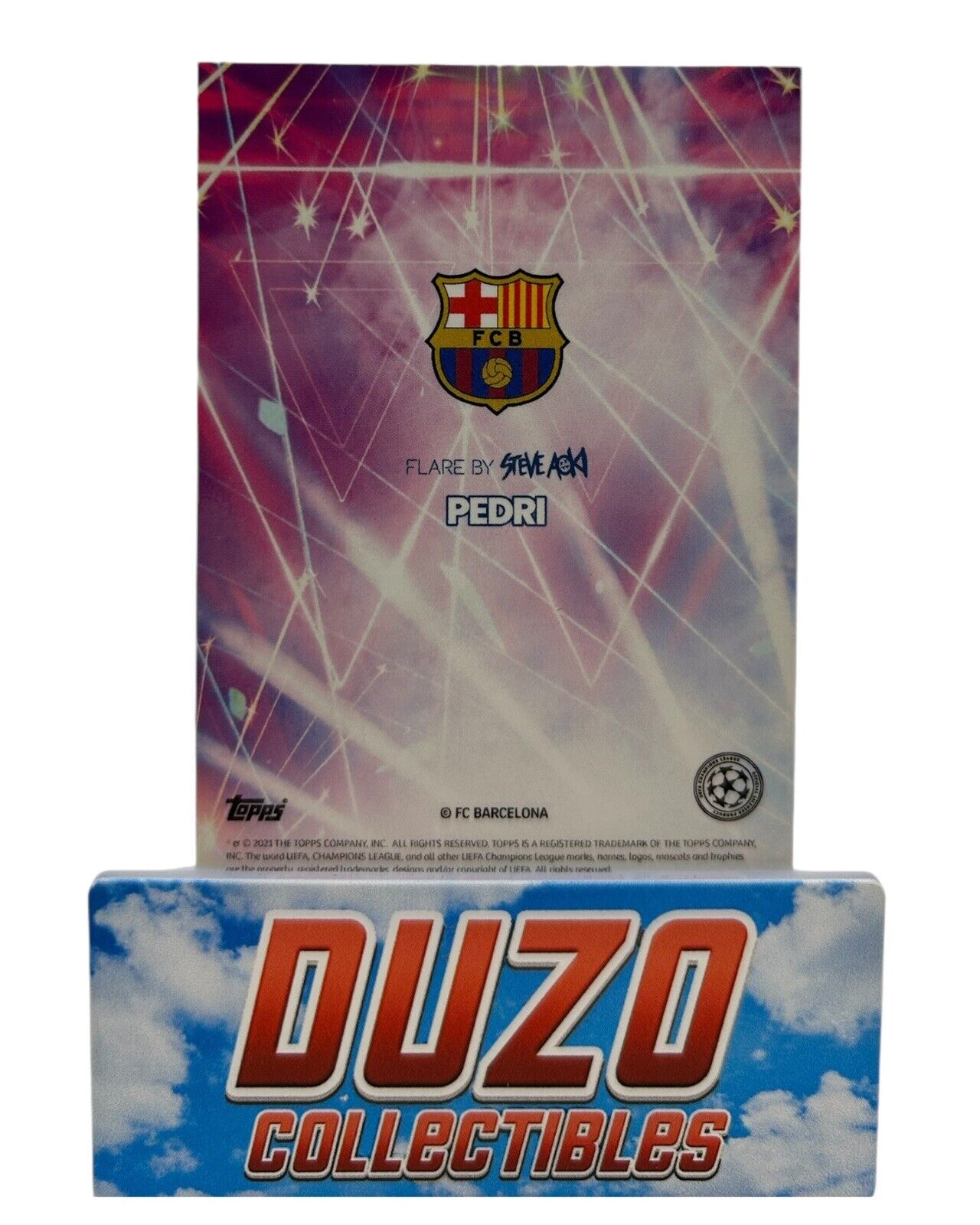 Pedri Rookie FC Barcelona Flare by Steve Aoki 2021 Topps Champions League